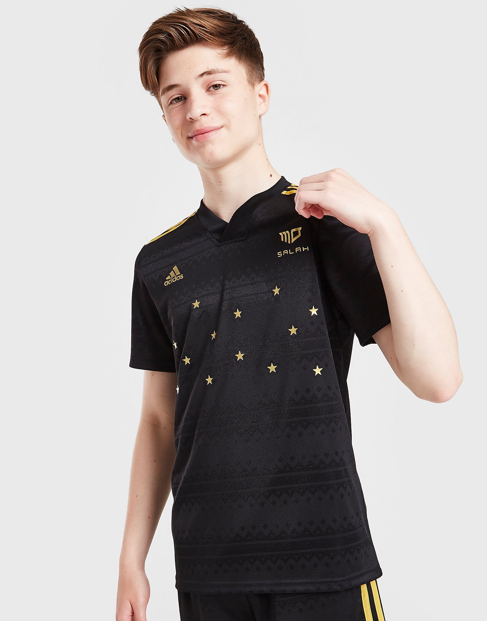 

adidas Salah Shirt Junior - Black / Gold Metallic - Kids, Black / Gold Metallic