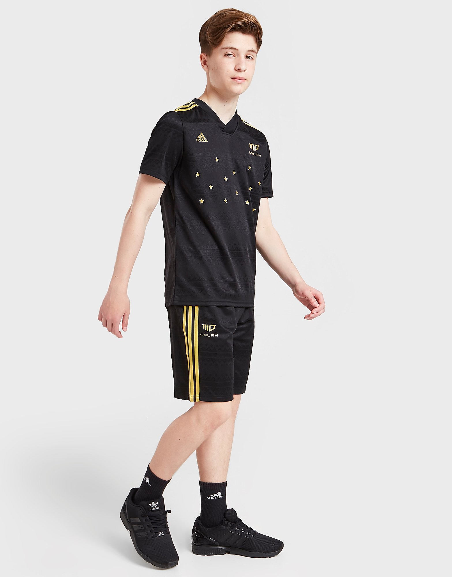 

adidas Salah Shorts Junior - Black / Gold Metallic - Kids, Black / Gold Metallic