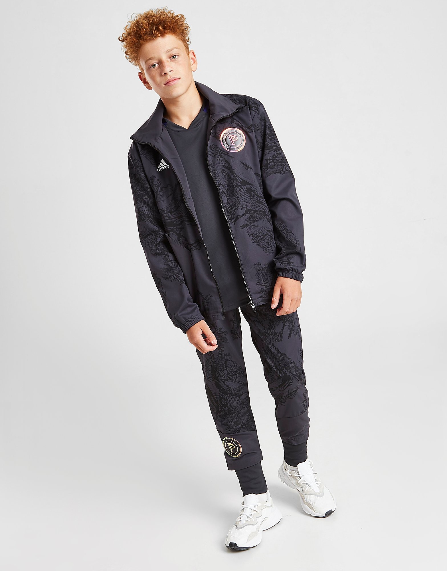 

adidas Pogba Track Top Junior - Carbon / Black / White - Kids, Carbon / Black / White