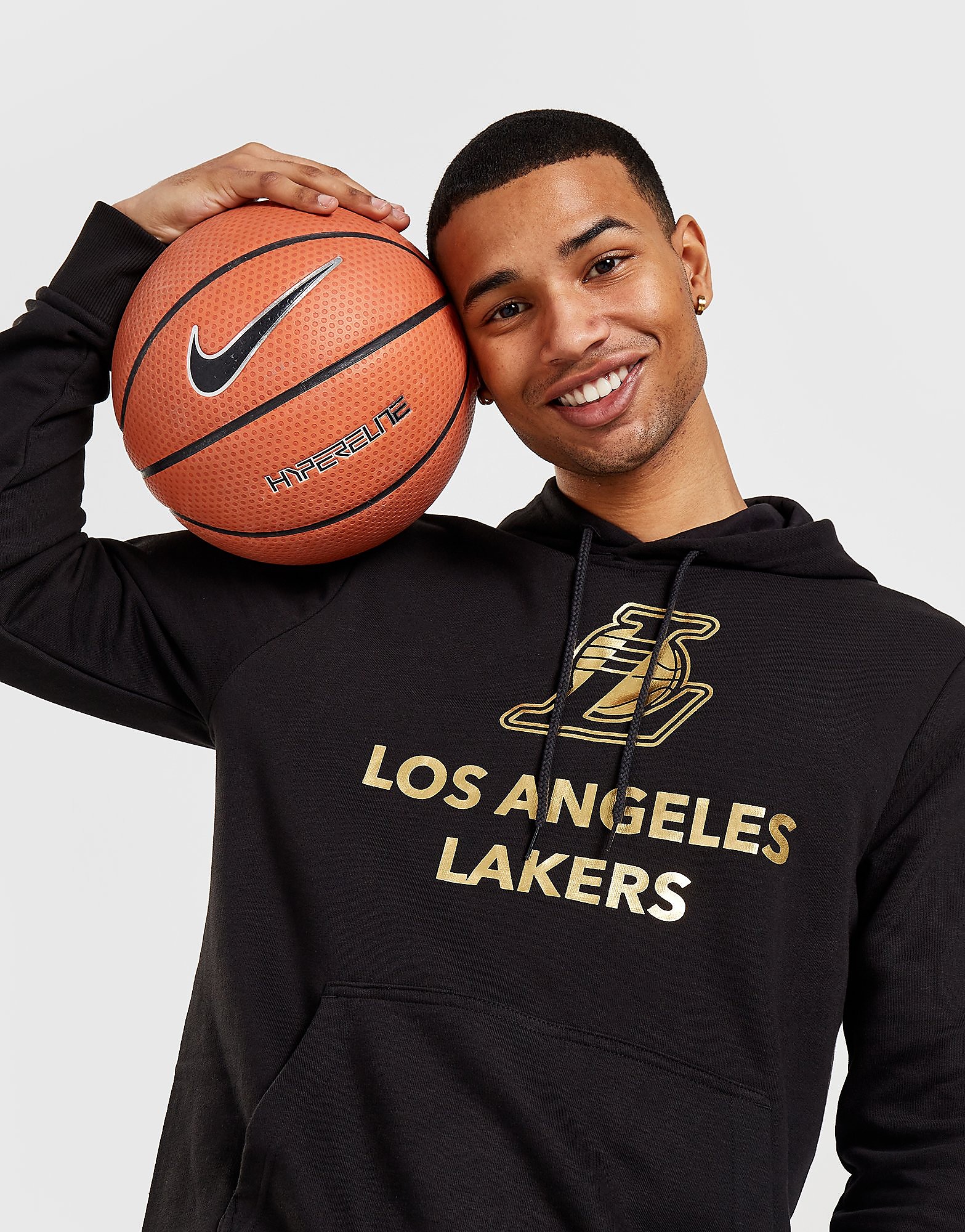 

New Era NBA Los Angeles Lakers Metallic Logo Hoodie - Black - Mens, Black