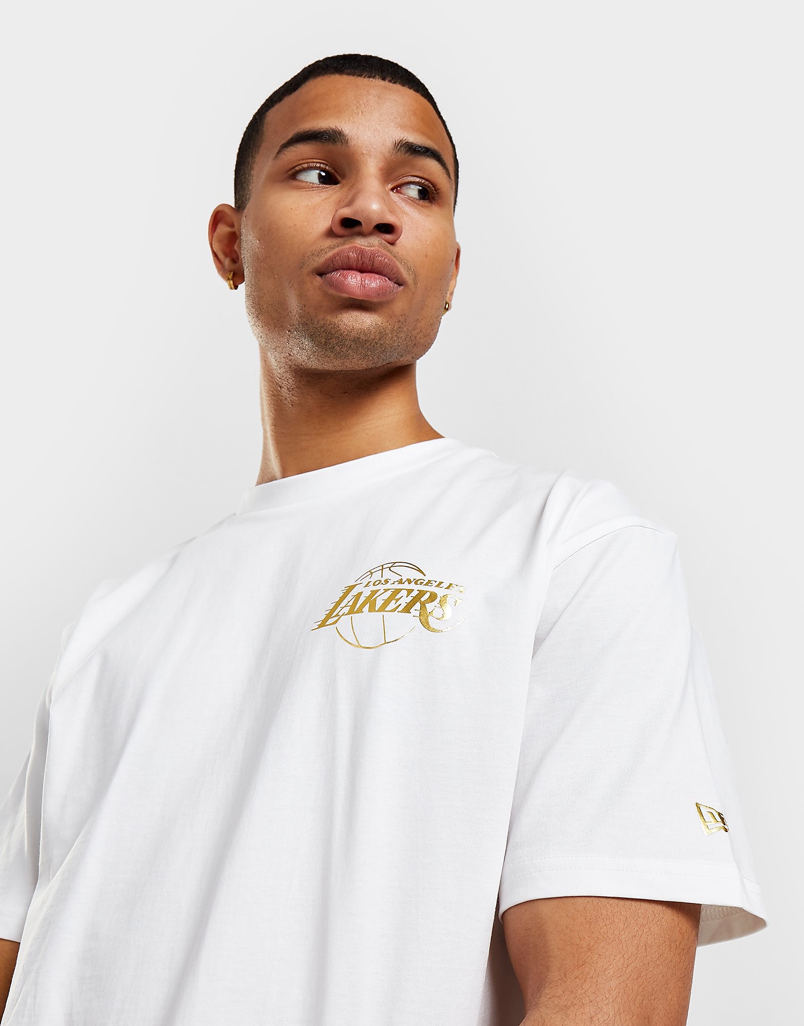 

New Era NBA Los Angeles Lakers Stack Short Sleeve T-Shirt - White - Mens, White