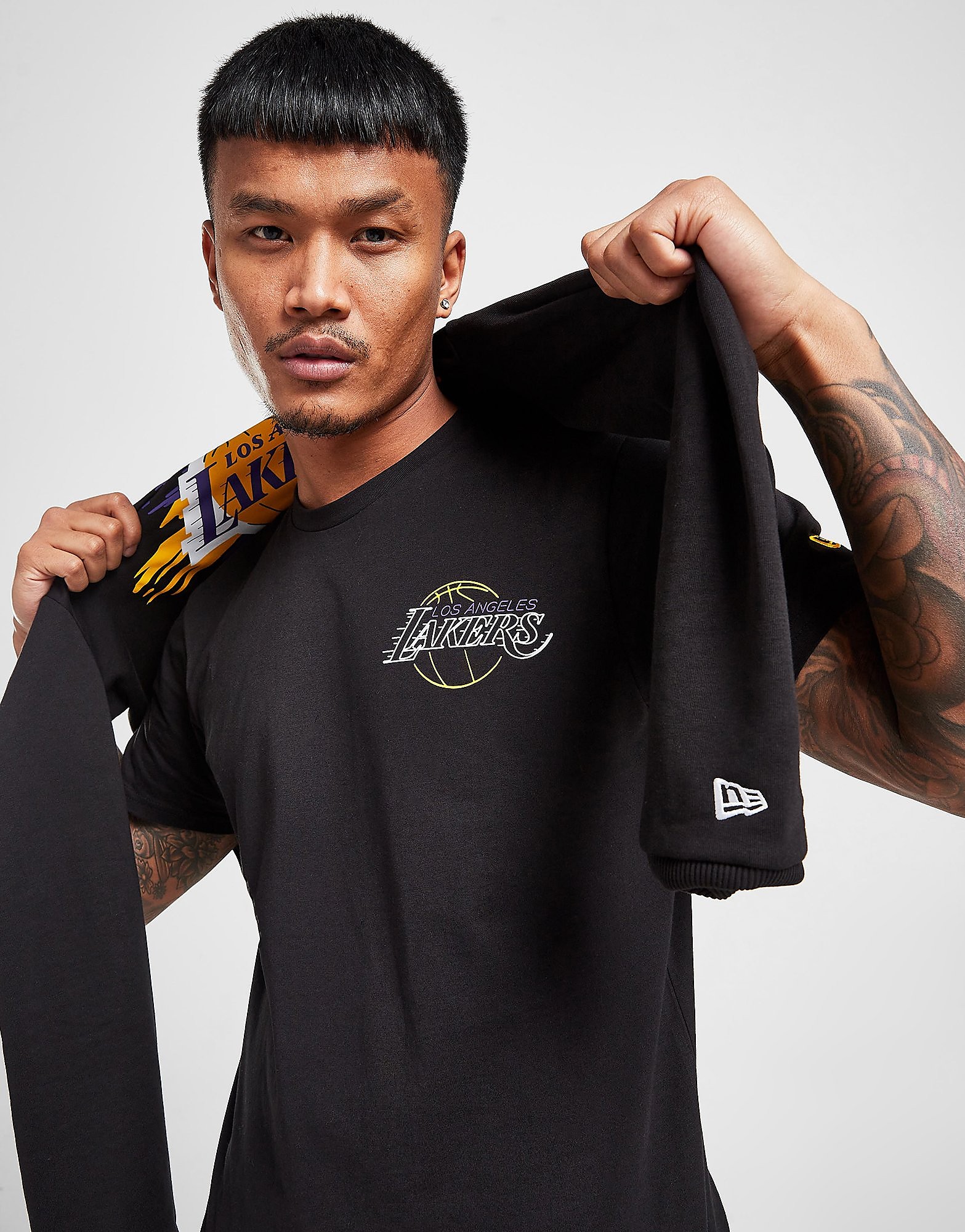 

New Era NBA Los Angeles Lakers Neon Graphic T-Shirt - Black - Mens, Black