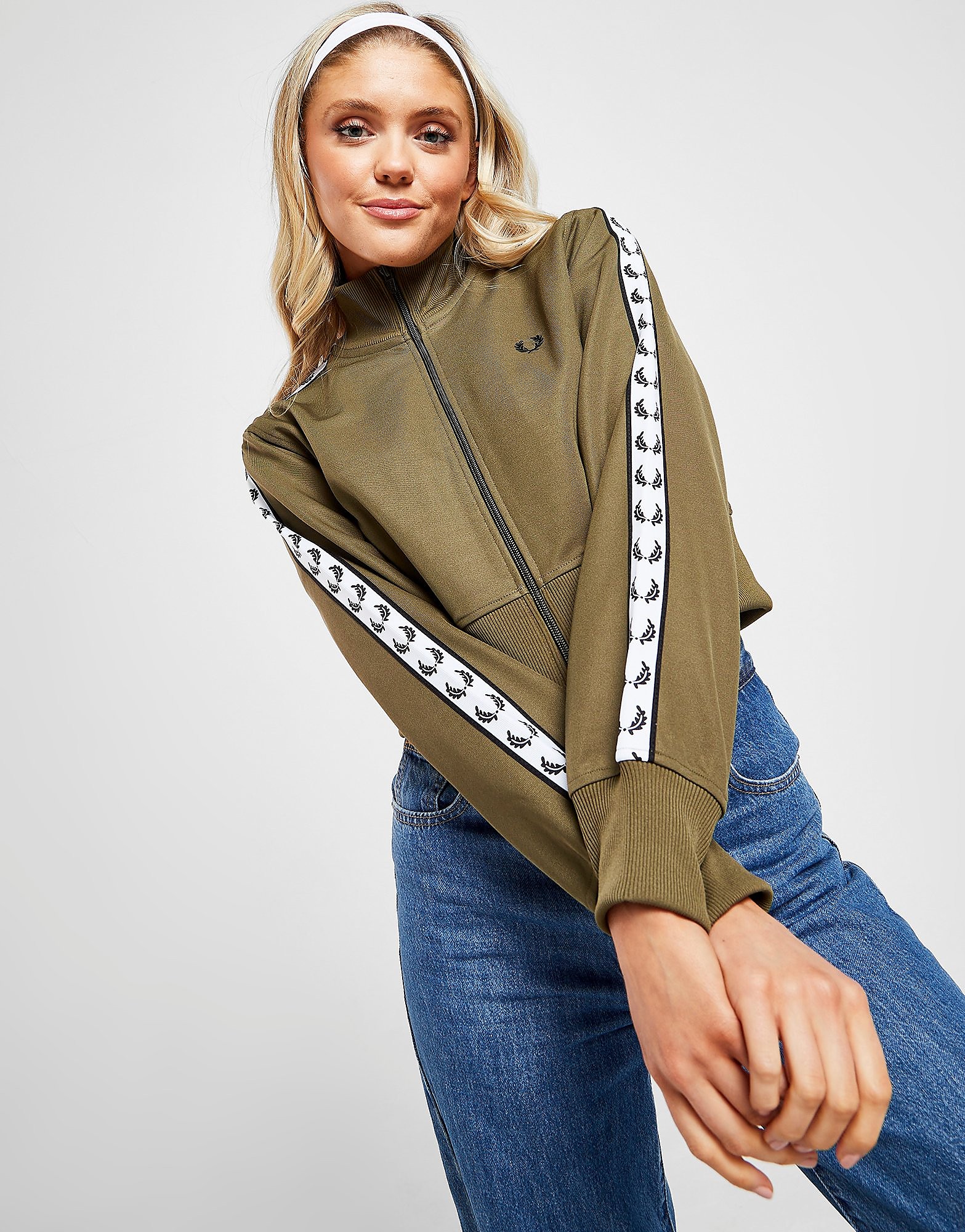 

Fred Perry Tape Crop Track Jacket - Green - Womens, Green