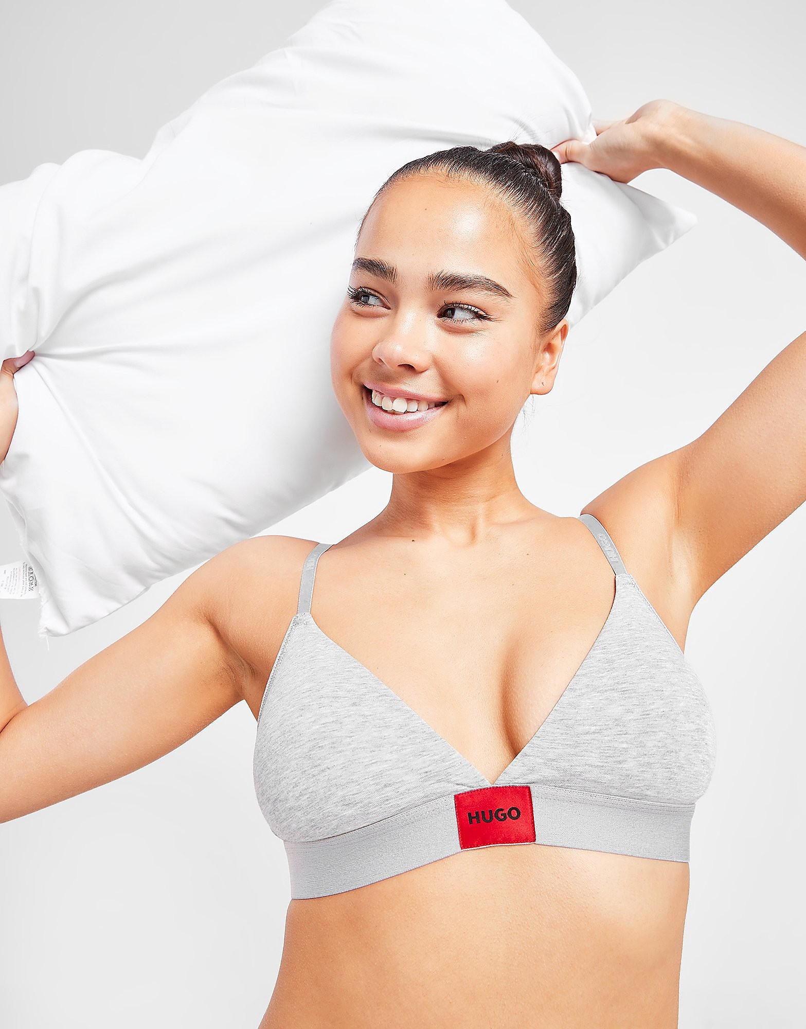 

HUGO Box Triangle Bra - Grey - Womens, Grey