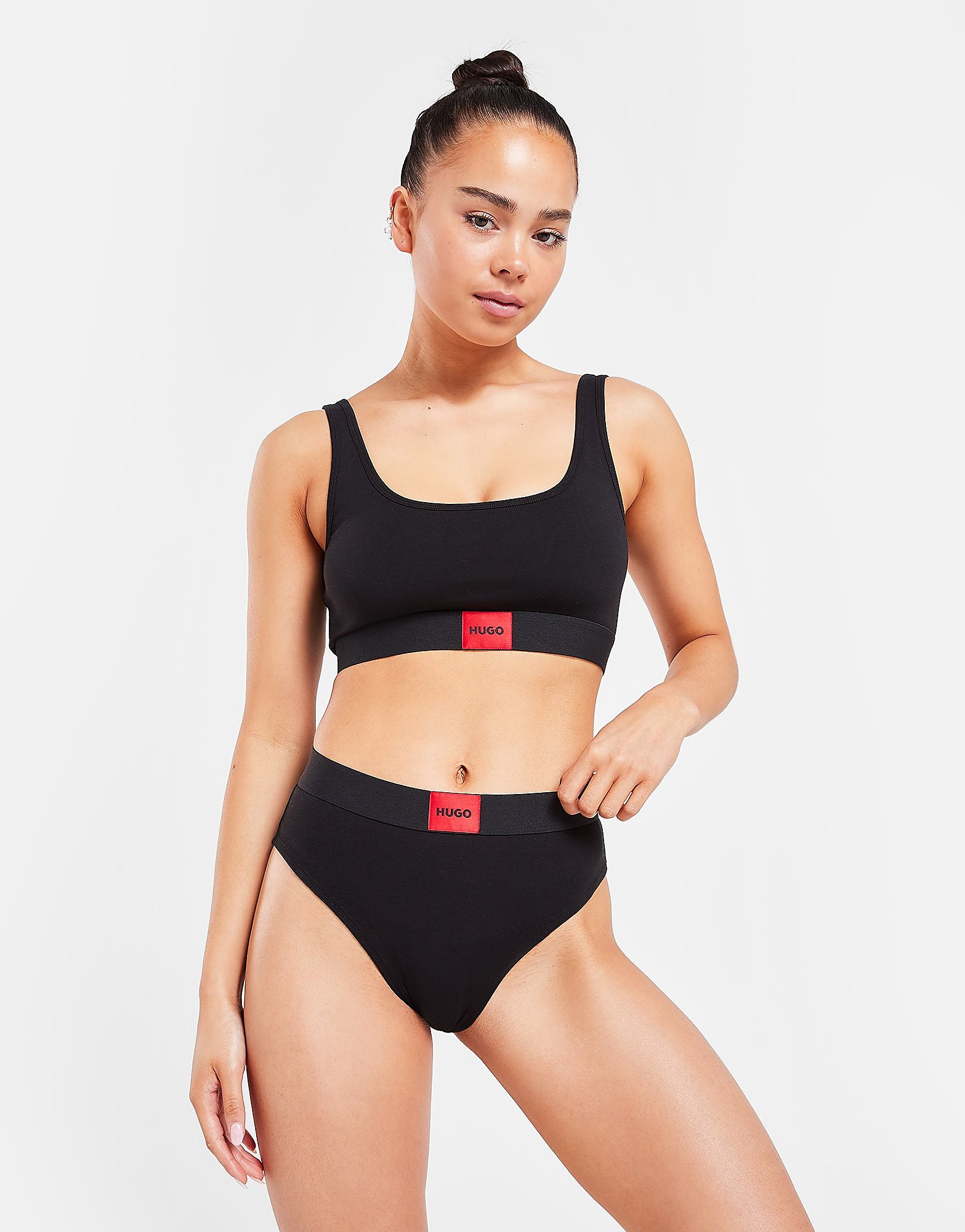 

HUGO Box Logo High Waist Briefs - Black - Womens, Black