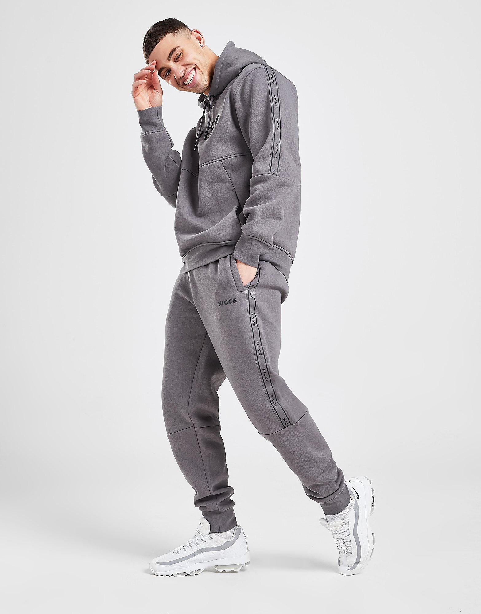 

Nicce Capul Tape Joggers - Grey - Mens, Grey