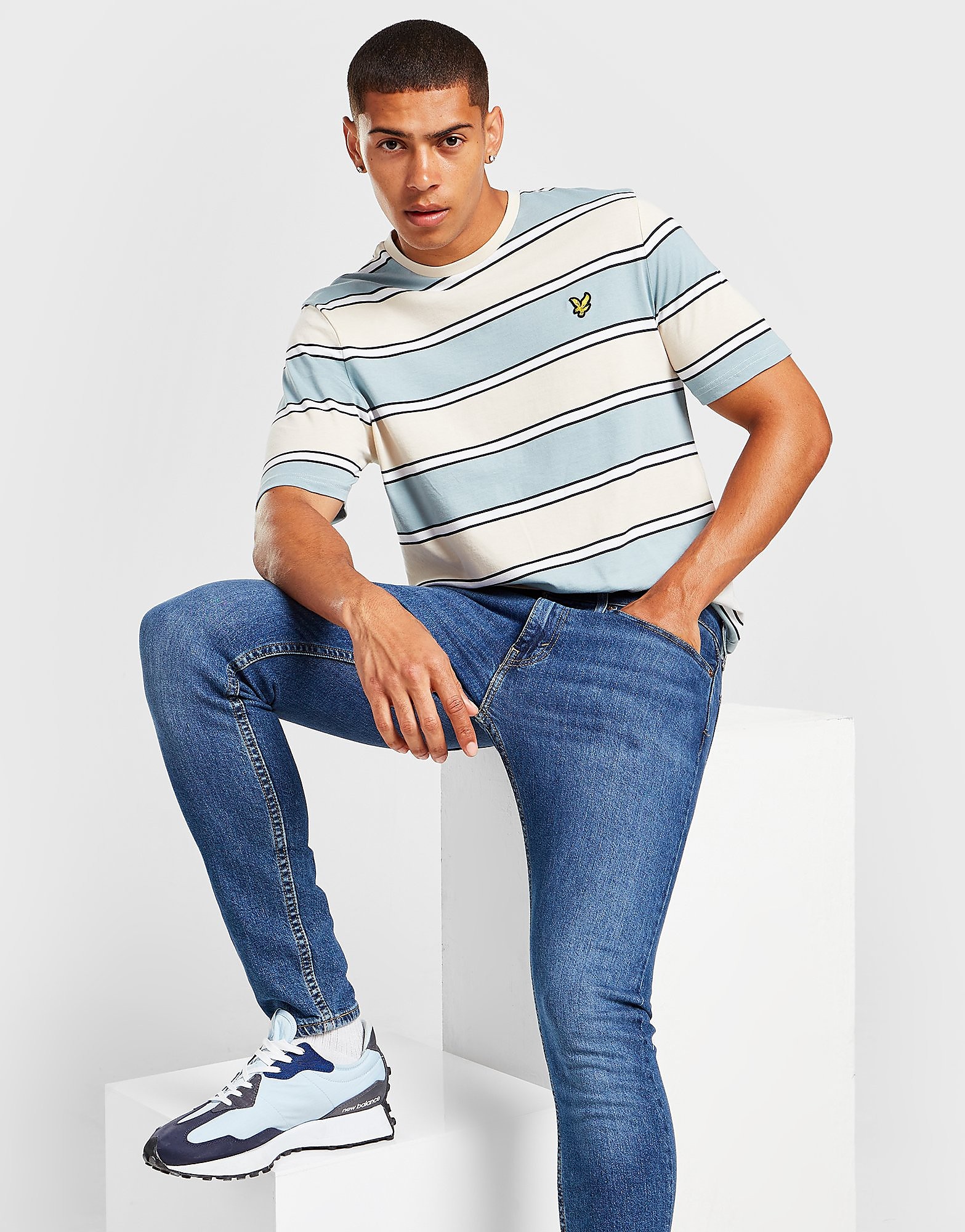 

Lyle & Scott Stripe T-Shirt - Only at JD - Blue, Blue
