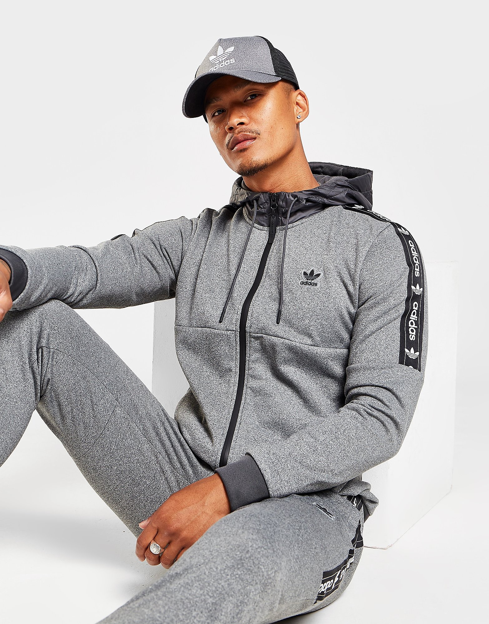 

adidas Originals Edge Full Zip Hoodie - Only at JD - Grey - Mens, Grey