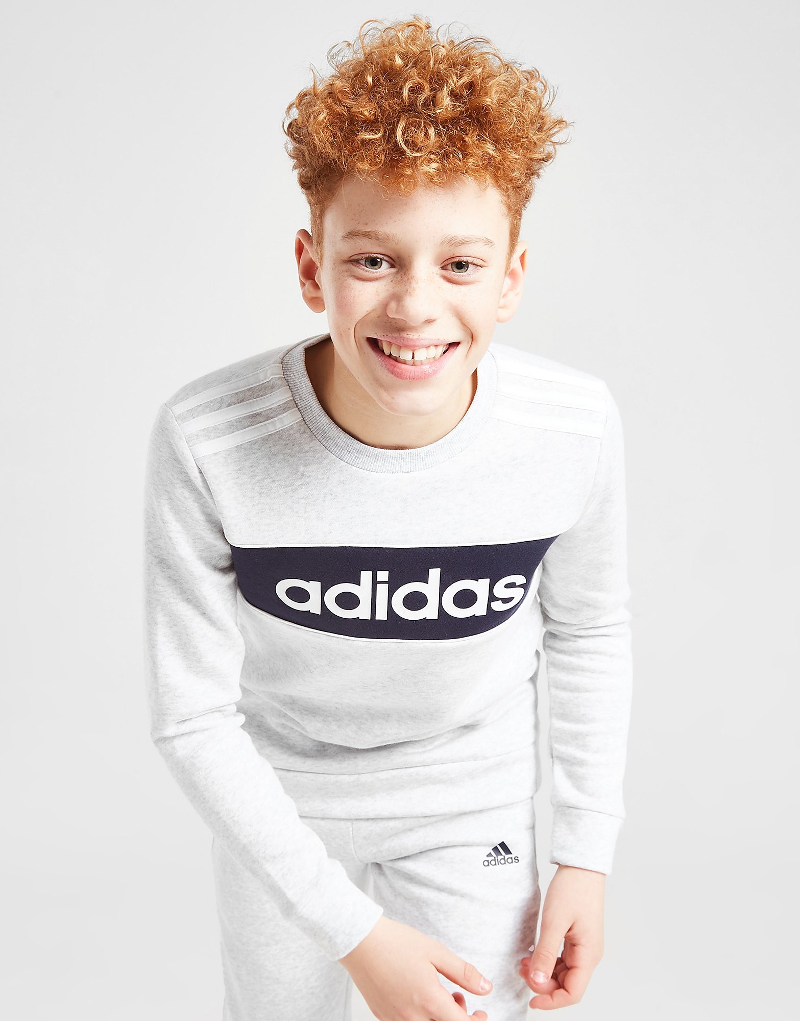 

adidas Central Panel Crew Sweatshirt Junior - Only at JD - Grey - Kids, Grey