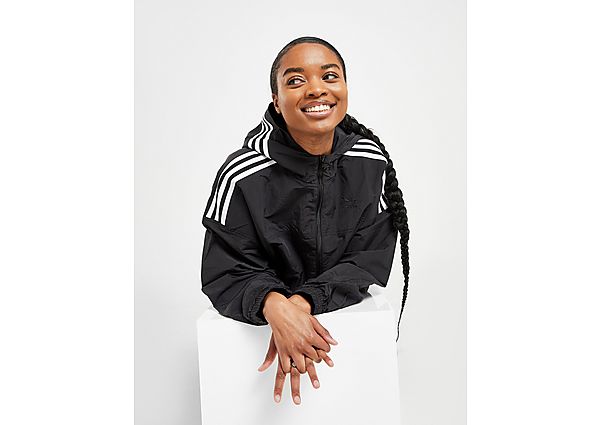 Adidas Originals 3-Stripes Woven Windbreaker Jacket - Black - Womens, Black