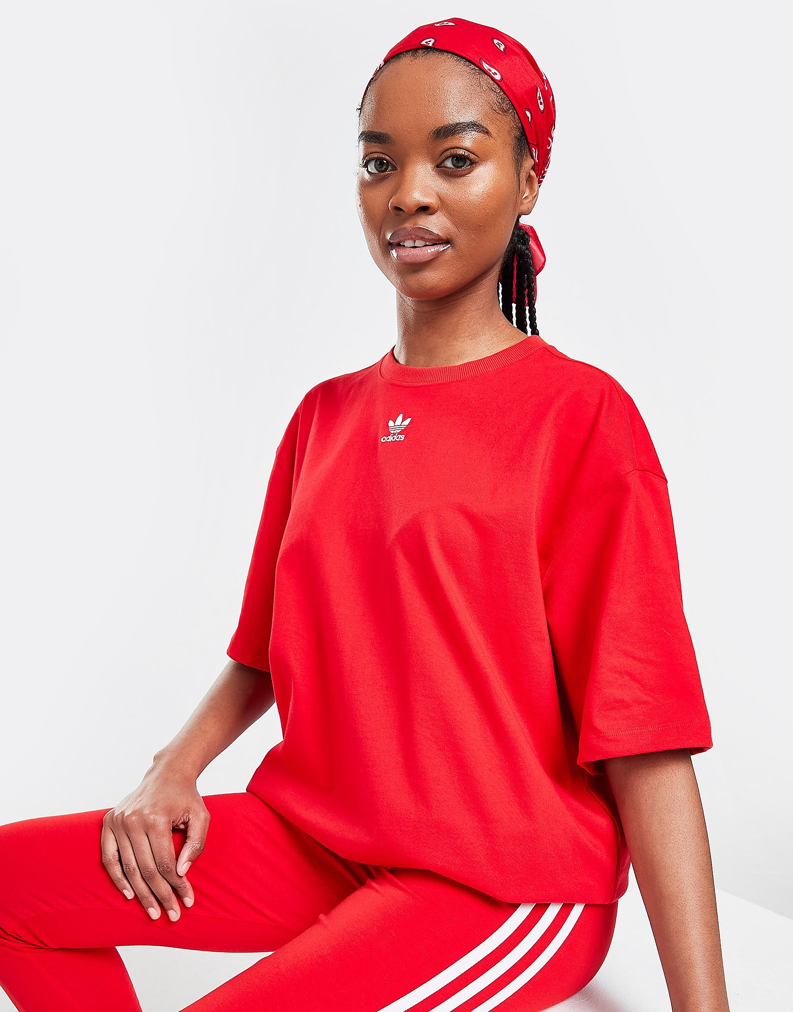 

adidas Originals Essential Trefoil Boyfriend T-Shirt - Vivid Red - Womens, Vivid Red