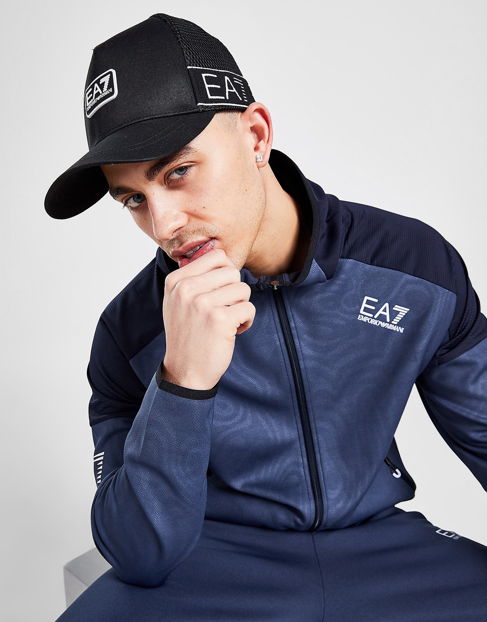

Emporio Armani EA7 Train Logo Tape Cap - Black - Mens, Black