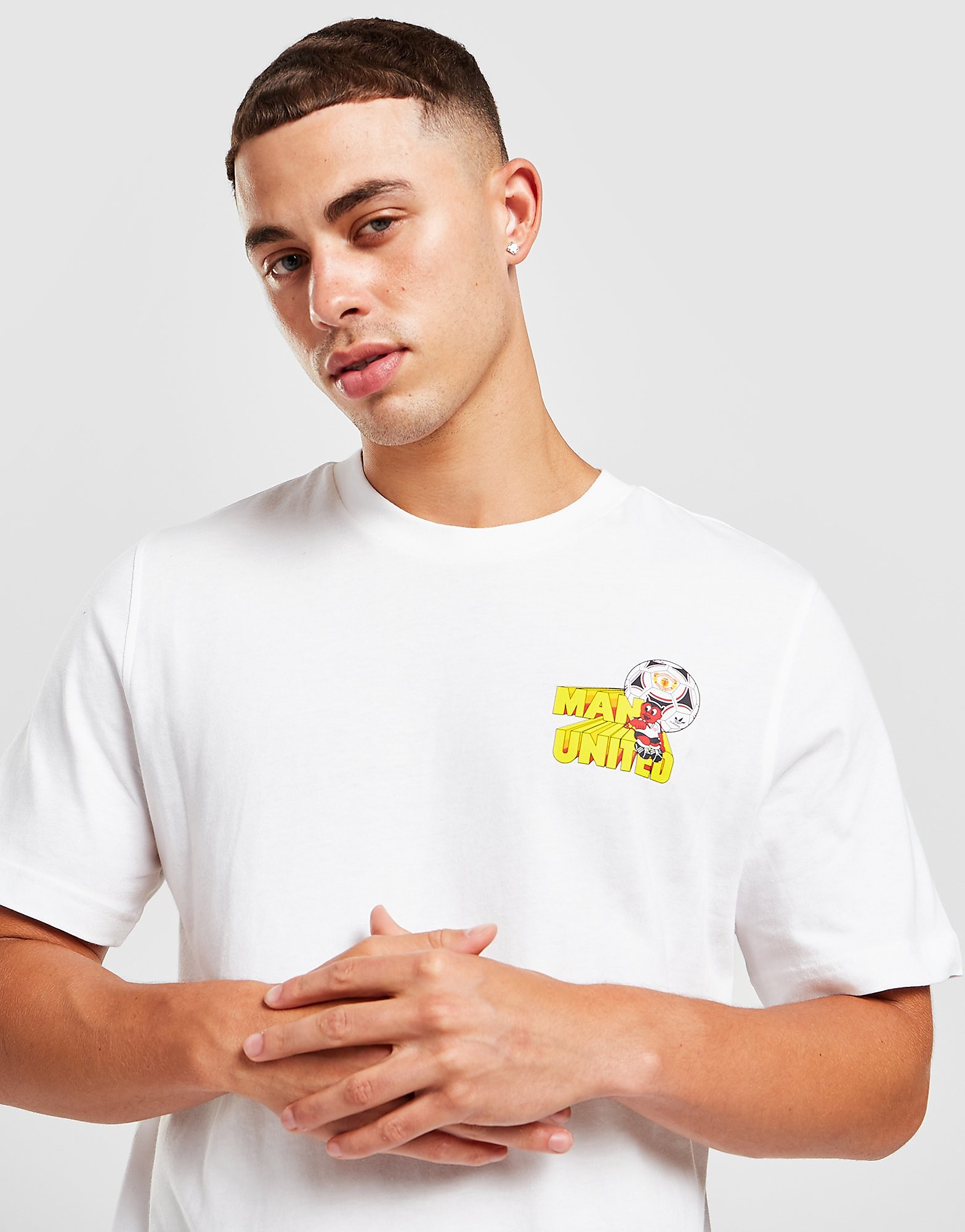 

adidas Originals Manchester United FC Graphic T-Shirt - White - Mens, White