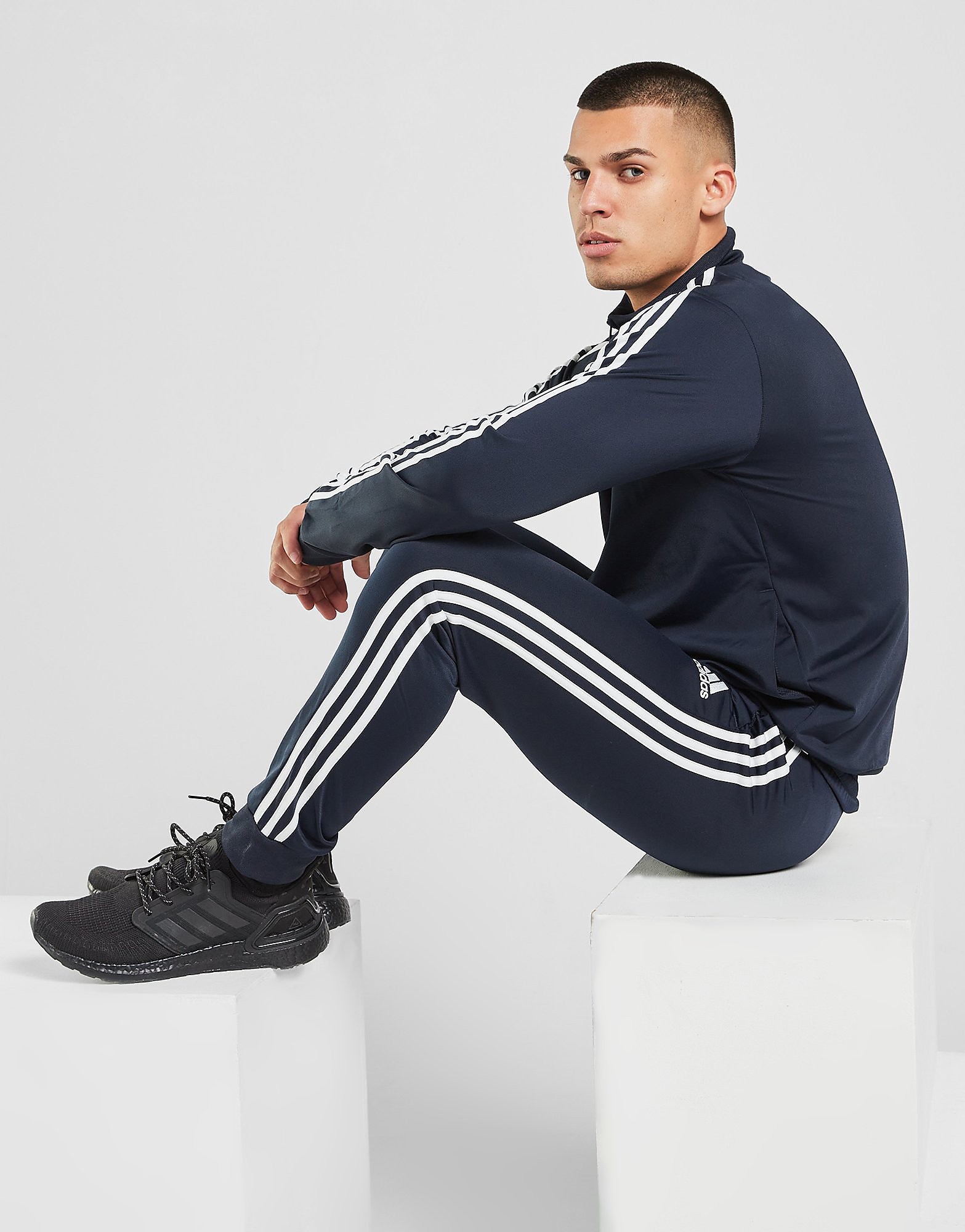 

adidas Badge of Sport 3-Stripes Poly Track Pants - Blue - Mens, Blue