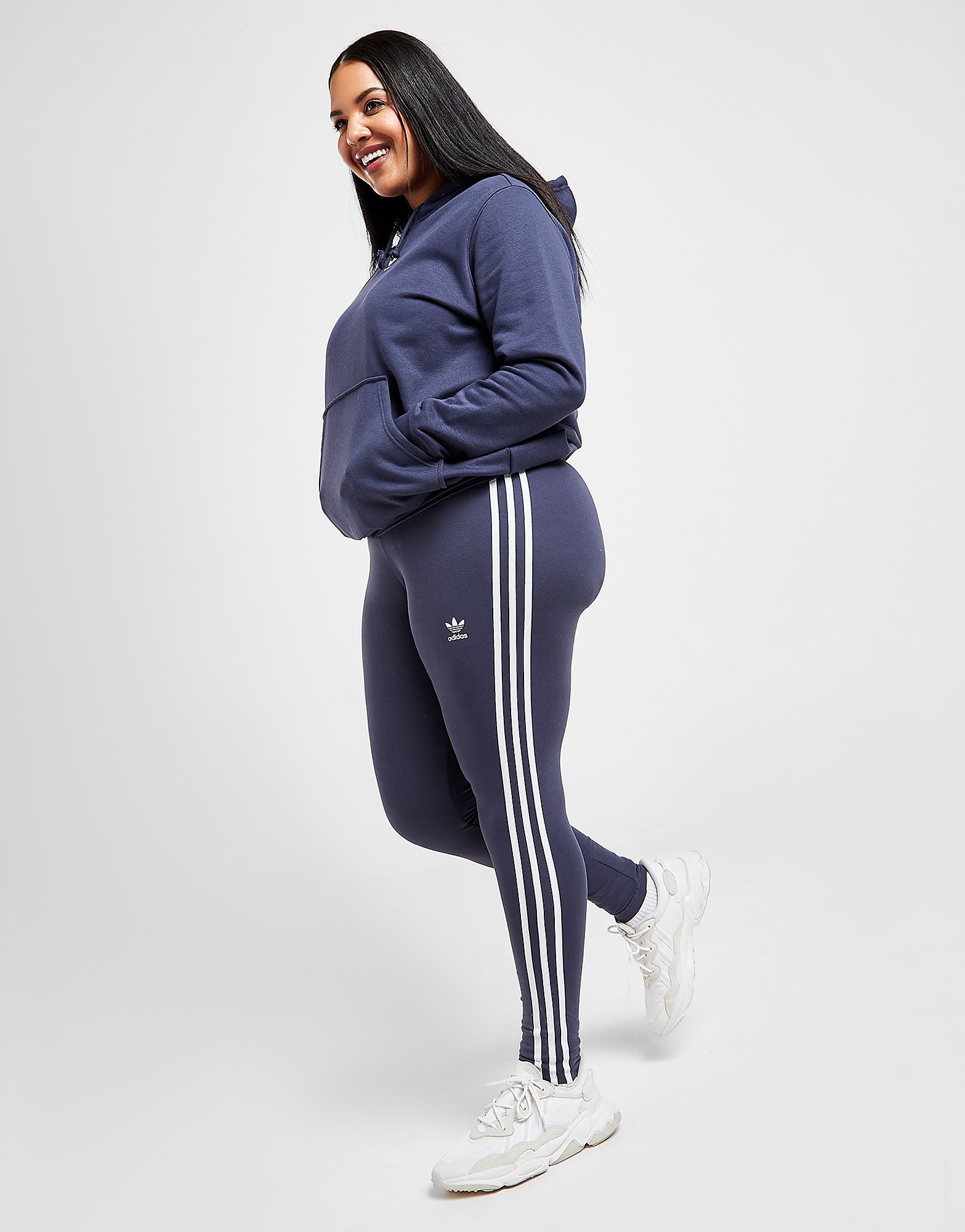 

adidas Originals 3-Stripes Plus Size Leggings - Navy - Womens, Navy