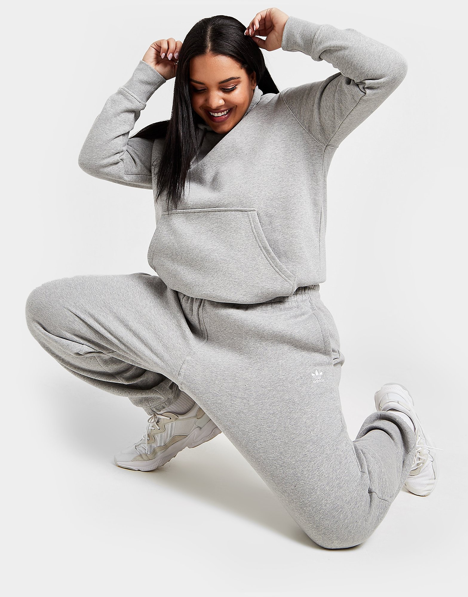 adidas Originals Plus Size Essential Fleece Joggers - Grey - Womens, Grey