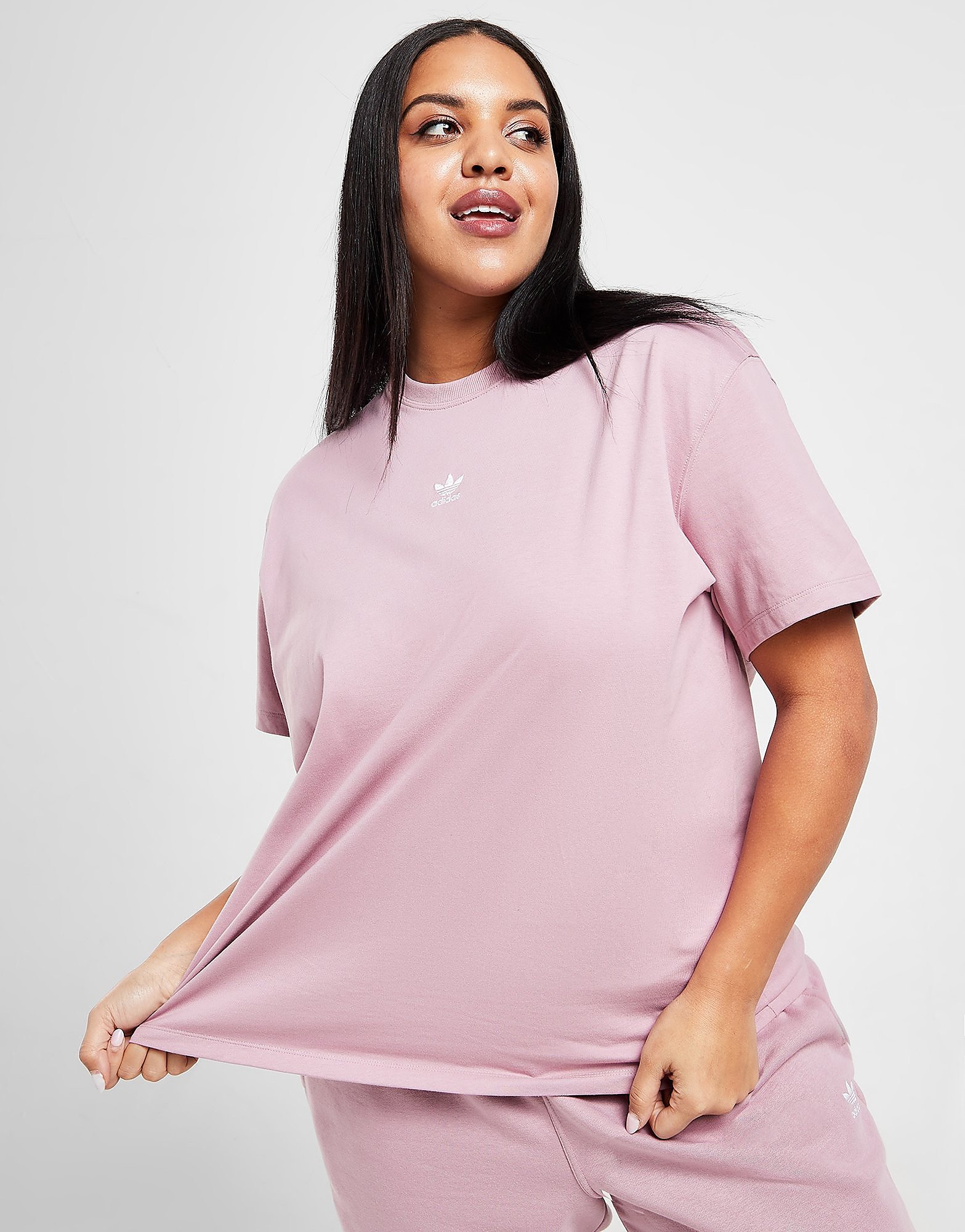 

adidas Originals Plus Size Essential Boyfriend T-Shirt - Pink - Womens, Pink