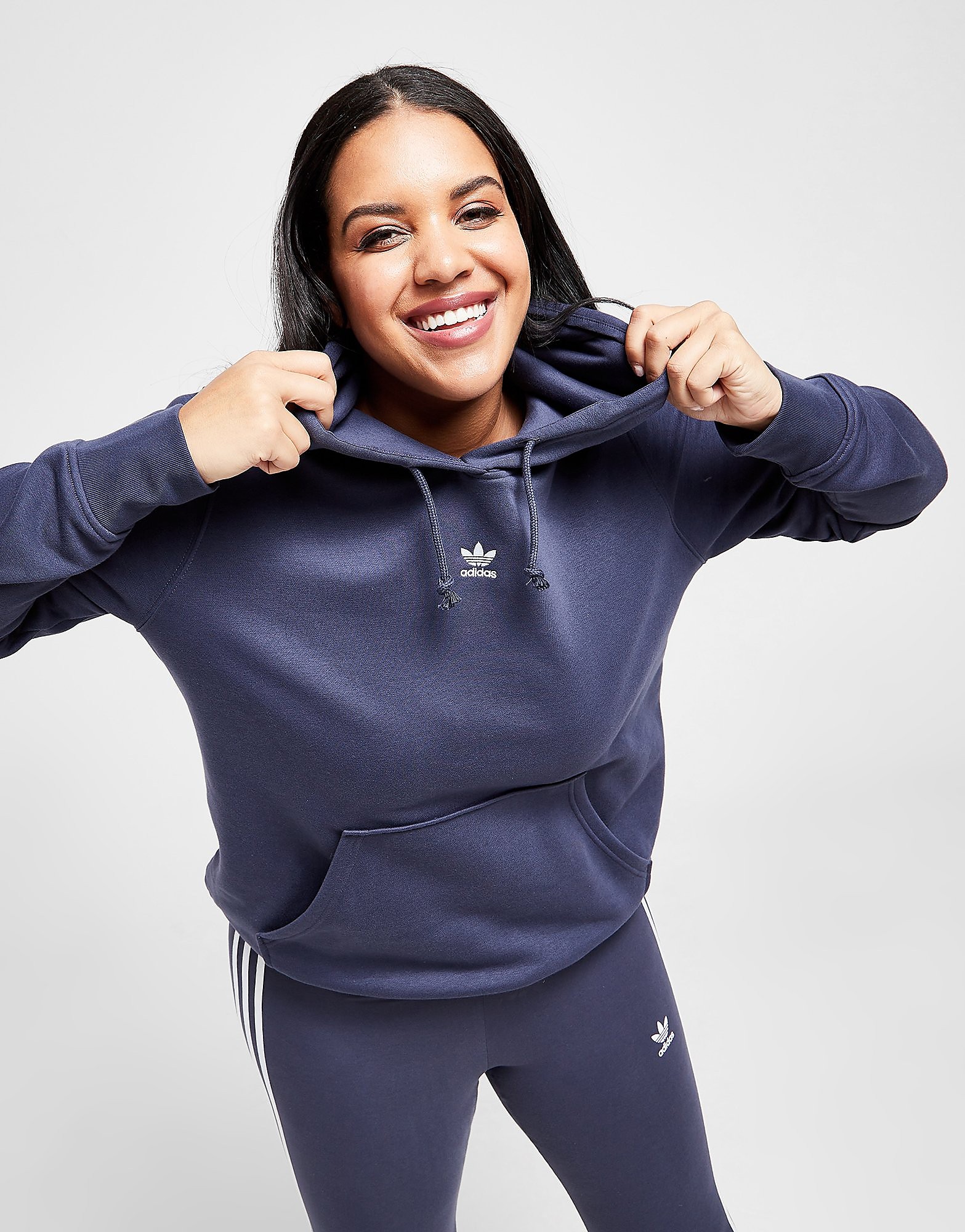 

adidas Originals Essential Fleece Plus Size Hoodie - Navy - Womens, Navy