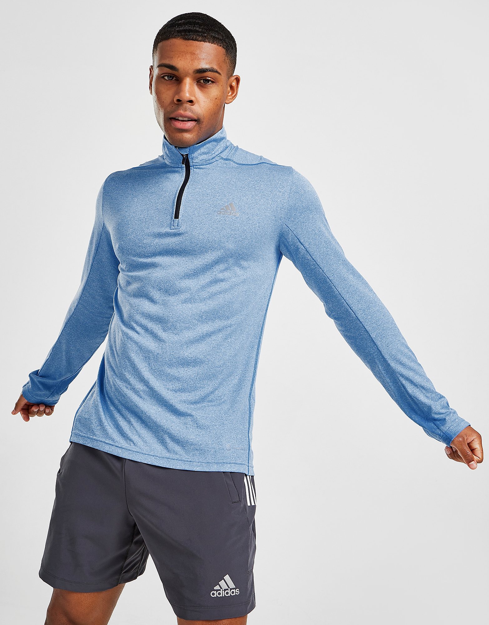 

adidas Tech 1/2 Zip Top - Only at JD - Blue - Mens, Blue
