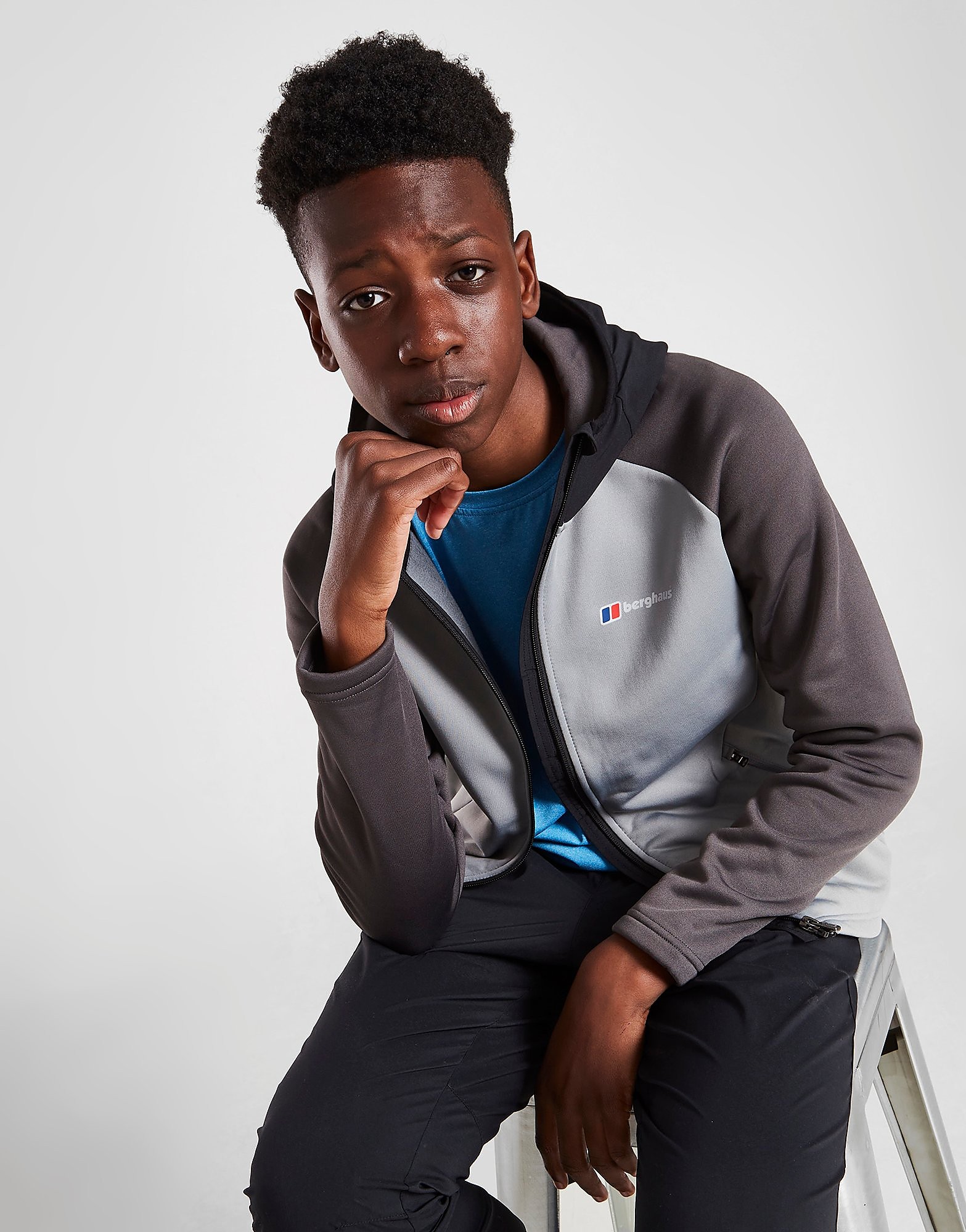Berghaus Gyber Full Zip Hoodie Junior - Only at JD - Grey - Kids, Grey