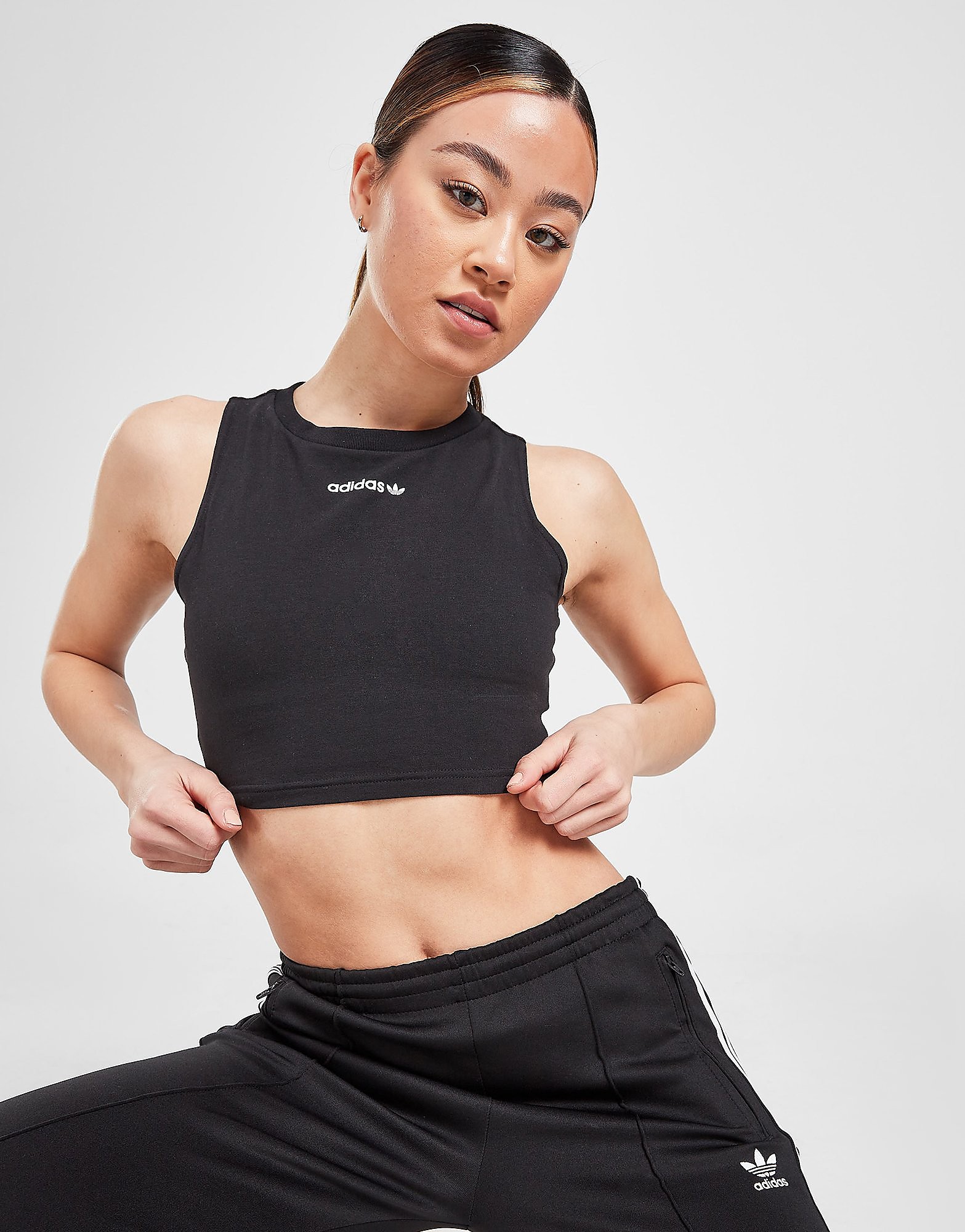 

adidas Originals 3-Stripes Linear Tank Top - Only at JD - Black - Womens, Black