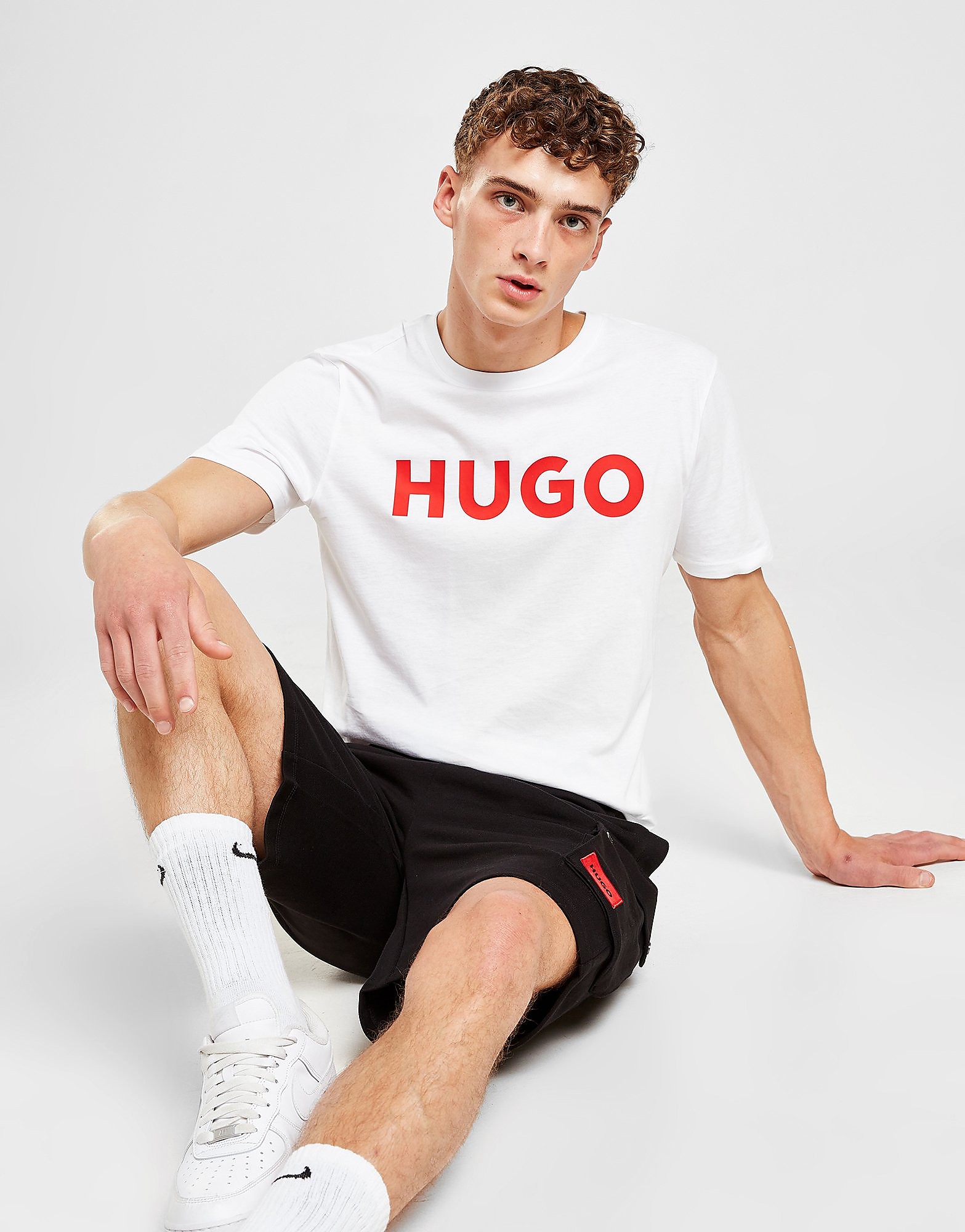 

HUGO Dulivio Text T-Shirt - White - Mens, White