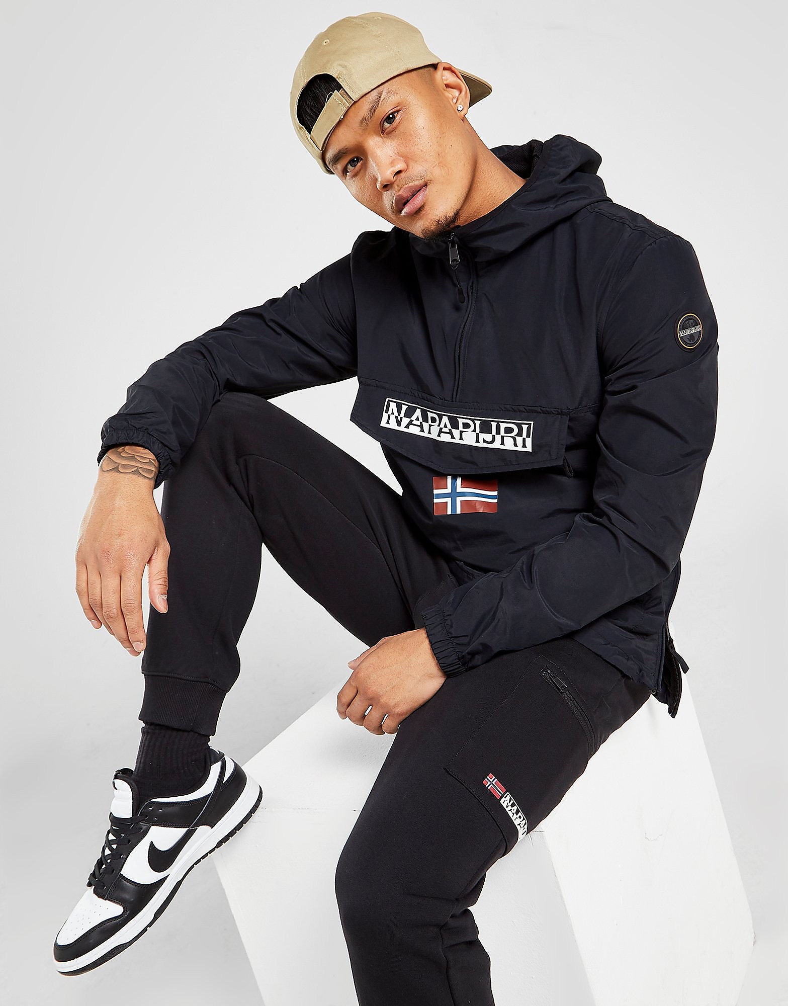 

Napapijri Arper 1/2 Zip Hooded Jacket - Exclusive - Only at JD - Black - Mens, Black