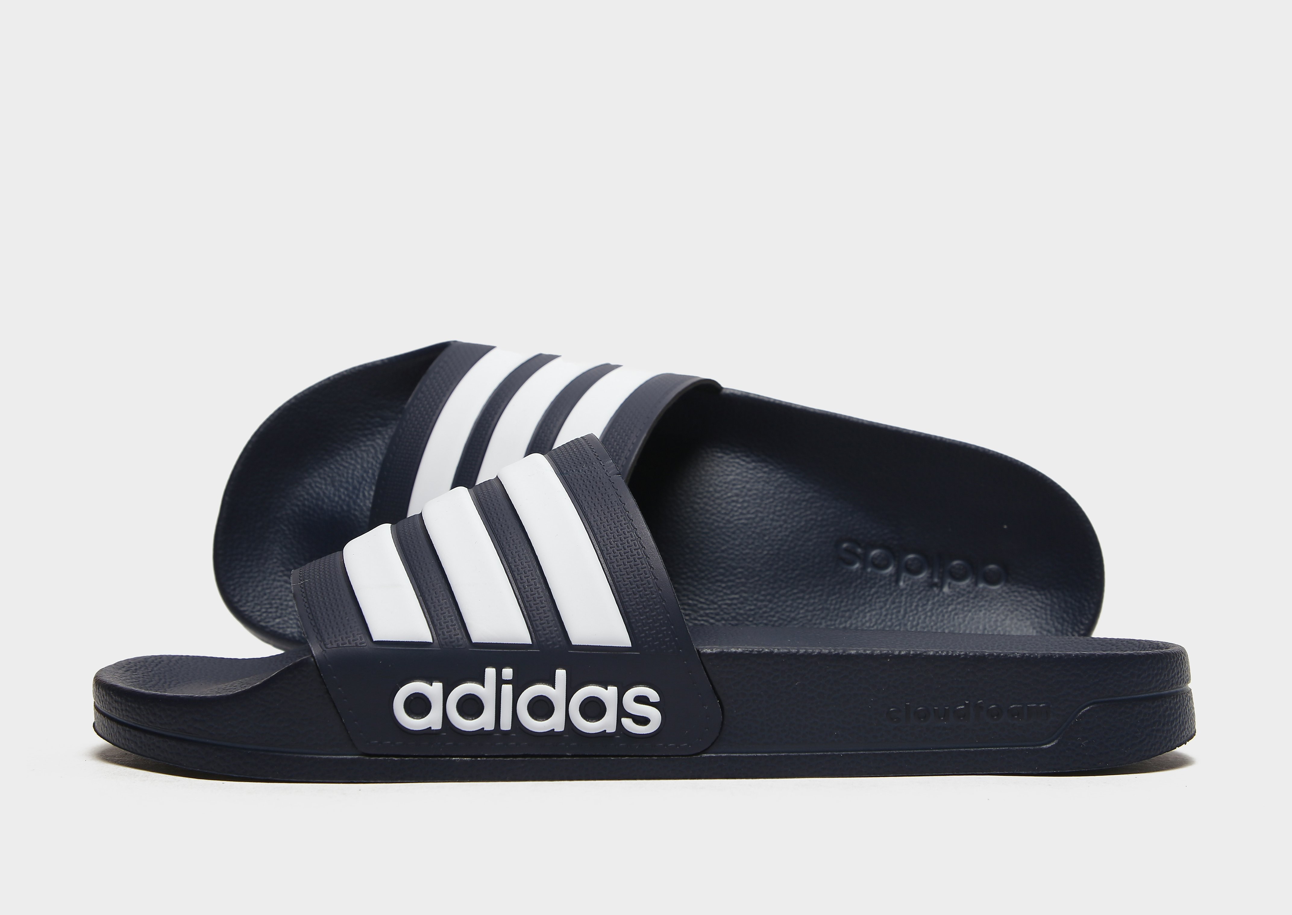 

adidas Adilette Slides - Legend Ink / Cloud White / Legend Ink - Womens, Legend Ink / Cloud White / Legend Ink