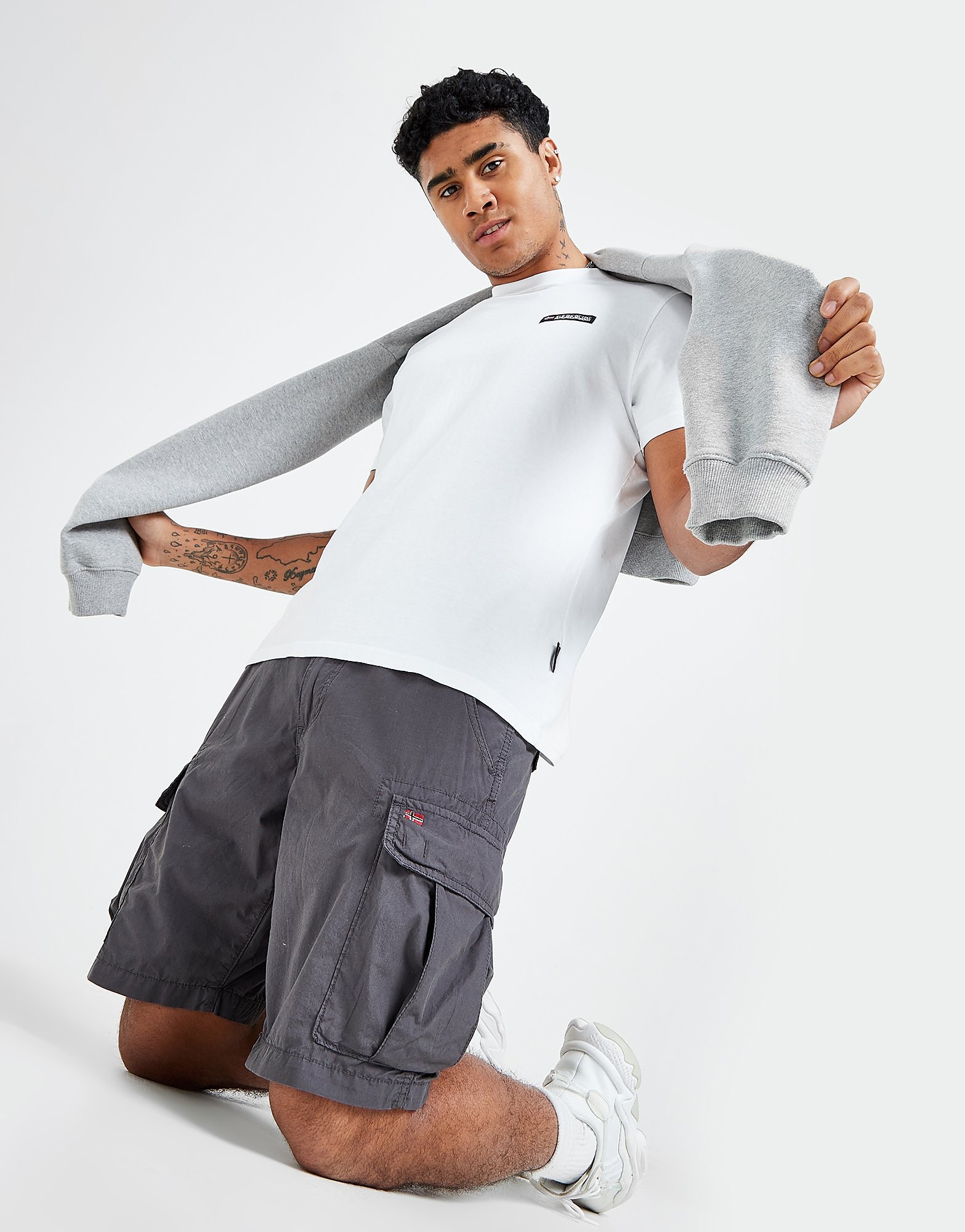 Napapijri Noto 5 Cargo Shorts - Grey - Mens, Grey