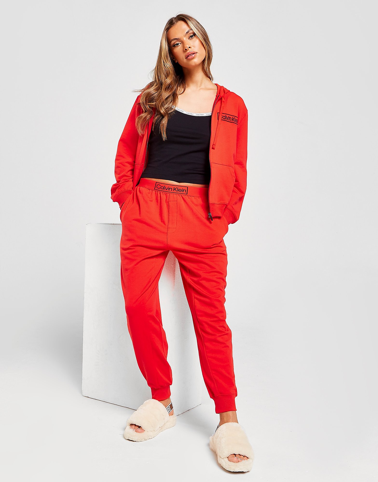 

Calvin Klein Box Logo Joggers - Red - Womens, Red