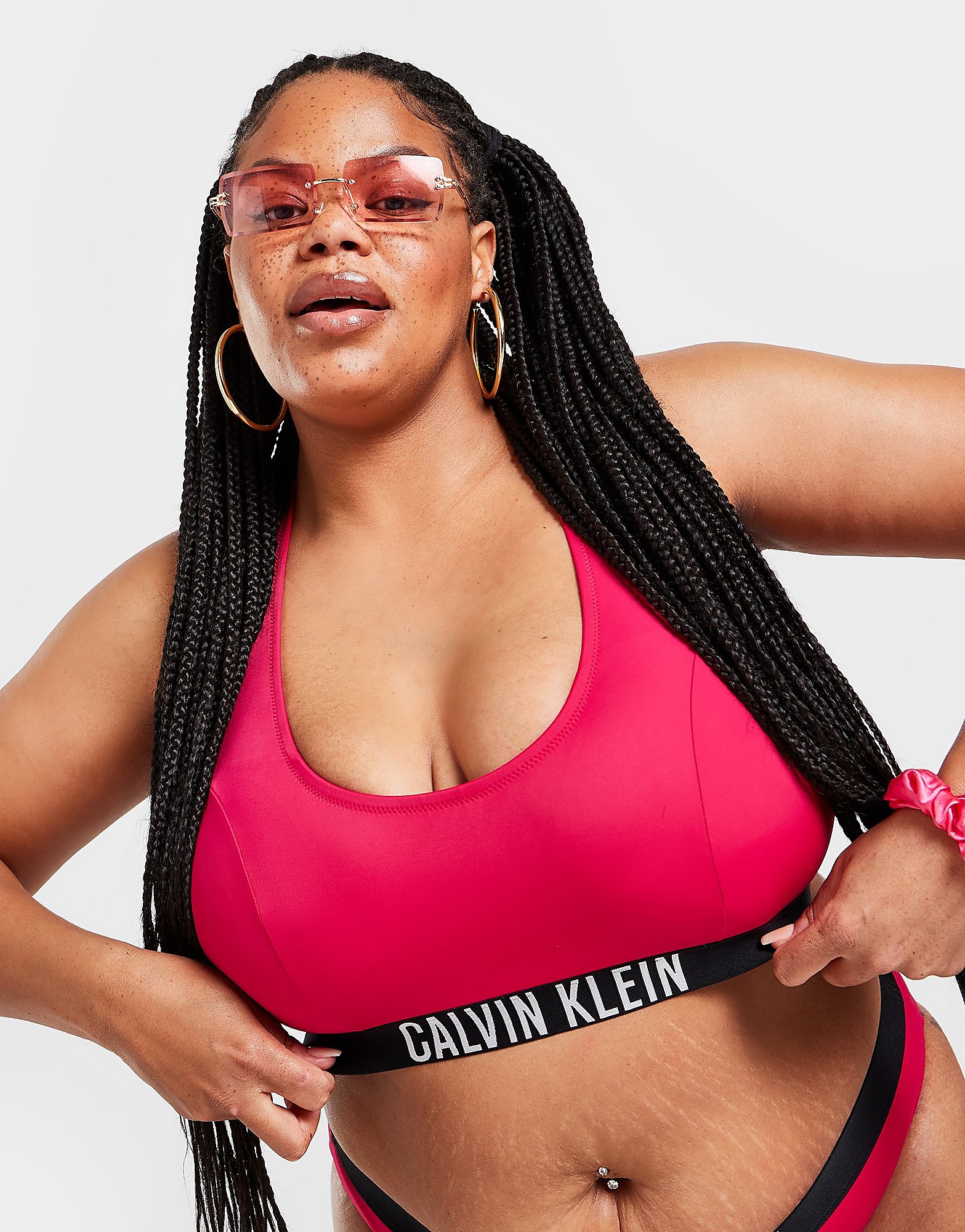 

Calvin Klein Swim Tape Plus Size Bikini Top - Pink - Womens, Pink