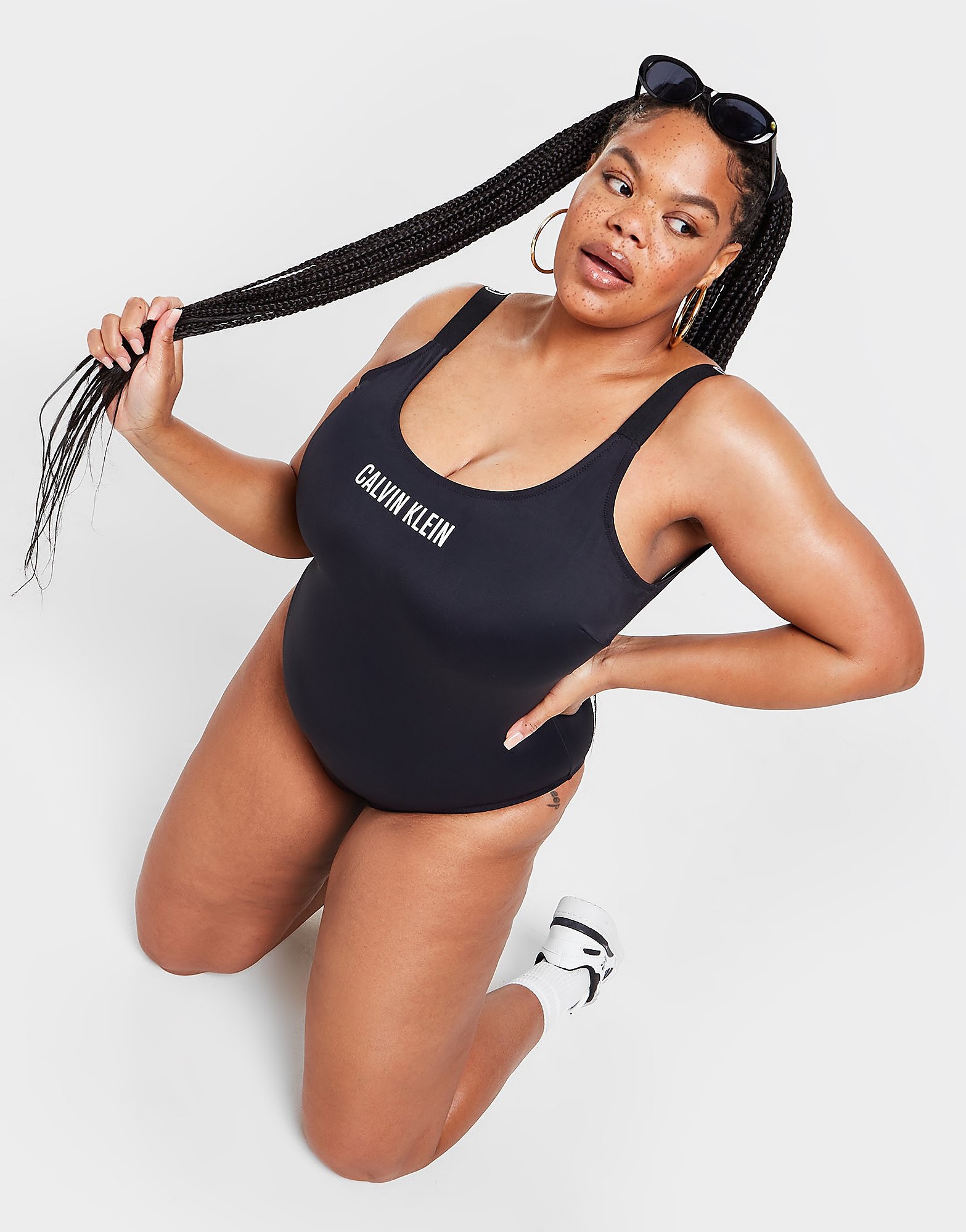 

Calvin Klein Swim Plus Size One Piece Swimsuit - Black - Womens, Black
