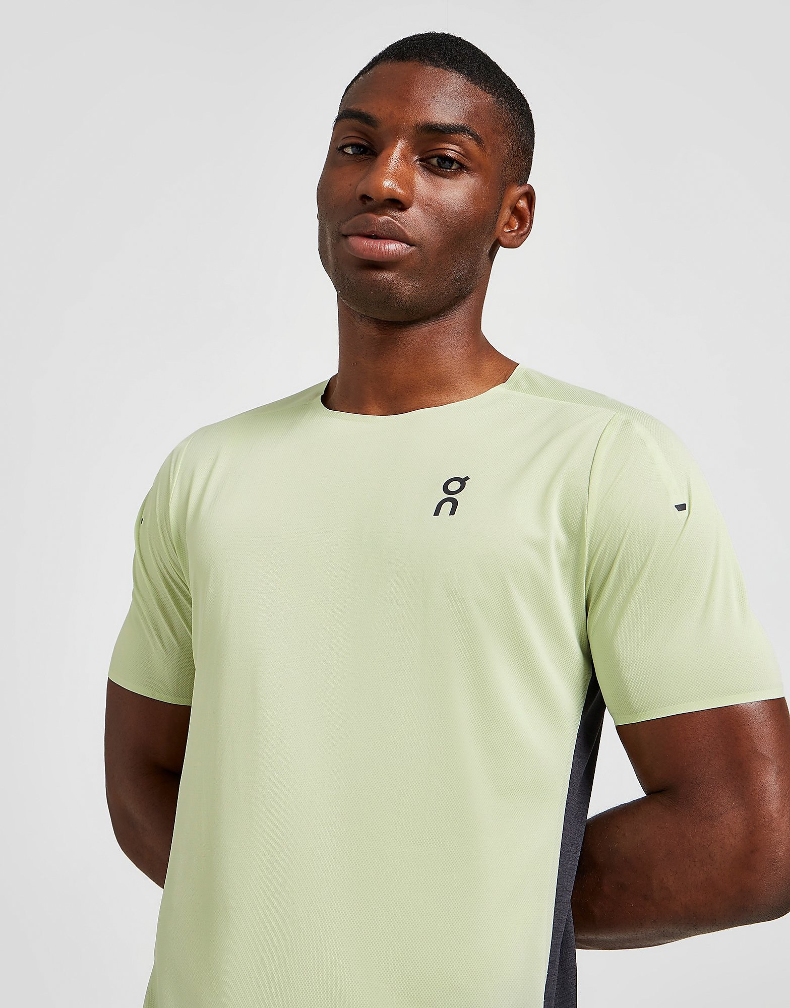 

On Running Performance T-Shirt - Yellow/Grey - Mens, Yellow/Grey