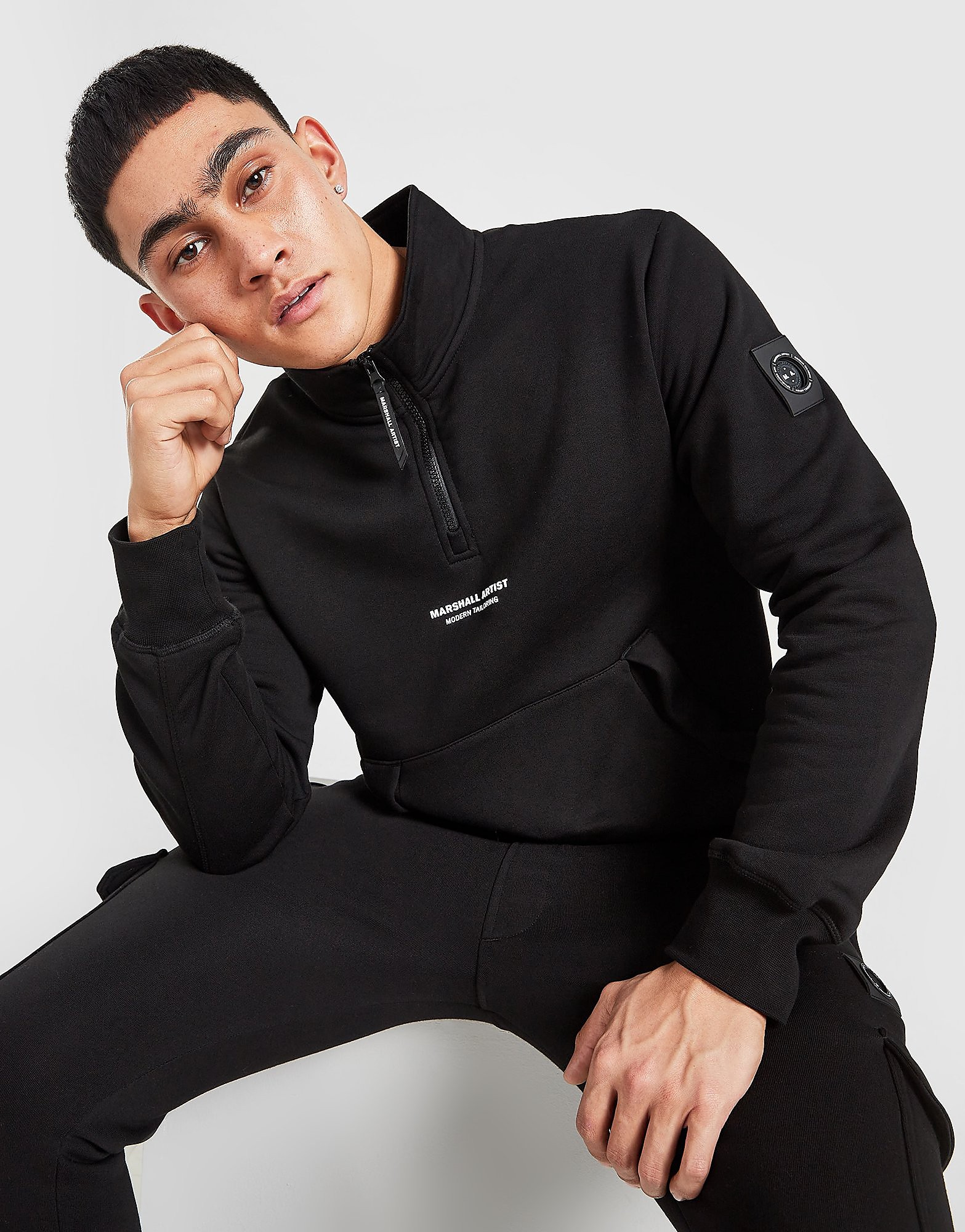 

Marshall Artist Siren Half Zip Sweatshirt - Black - Mens, Black