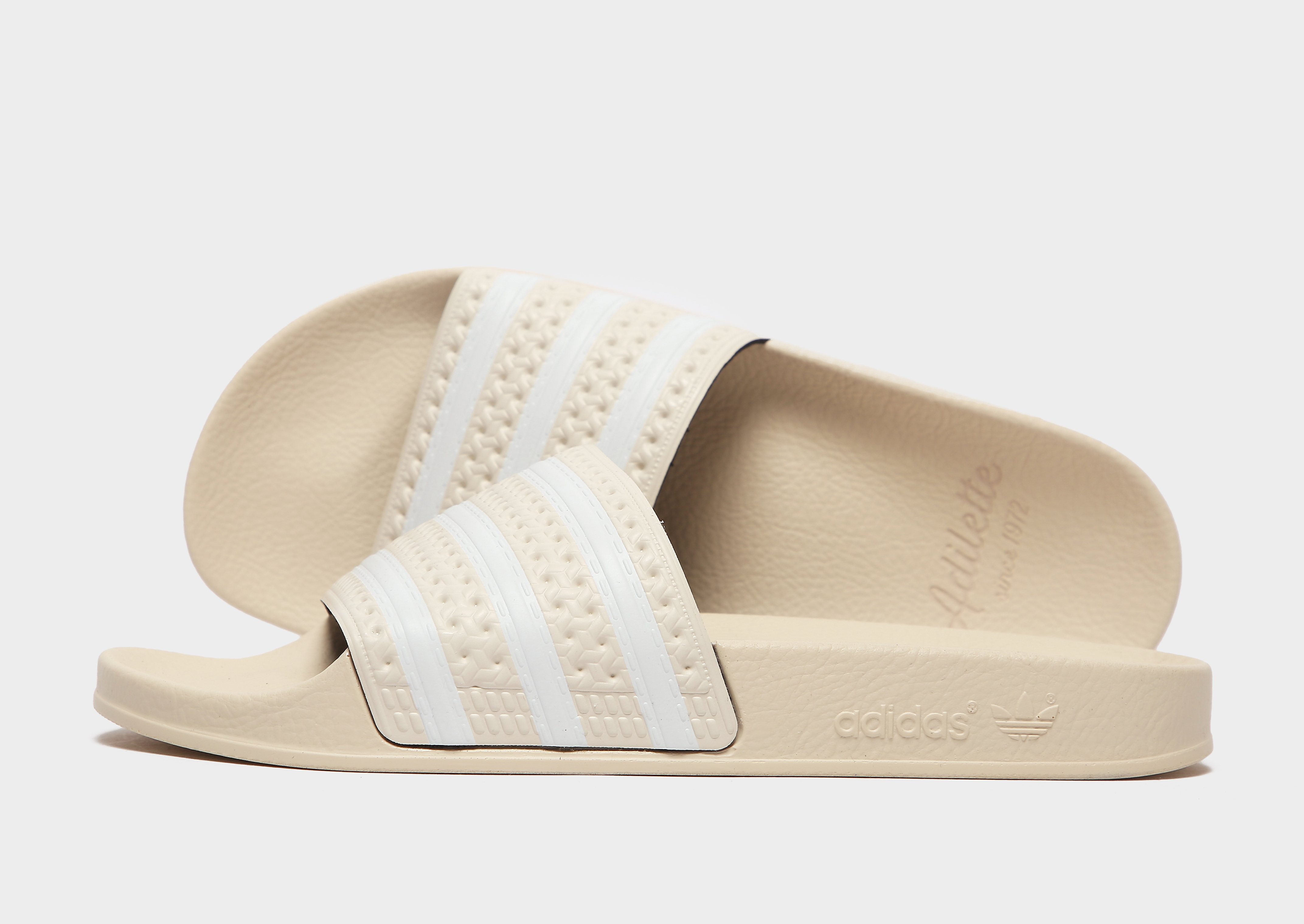 

adidas Originals Adilette Slides Women's - Wonder White / Cloud White / Wonder White, Wonder White / Cloud White / Wonder White