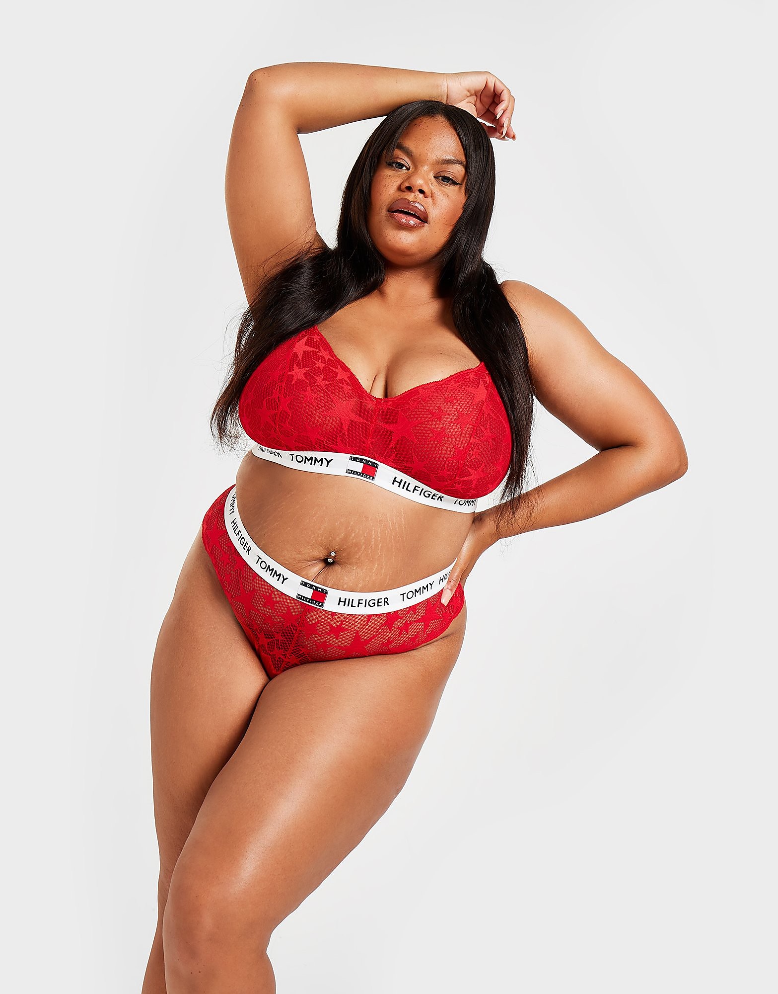 

Tommy Hilfiger Underwear Plus Size Lace '85 Bra - Red - Womens, Red