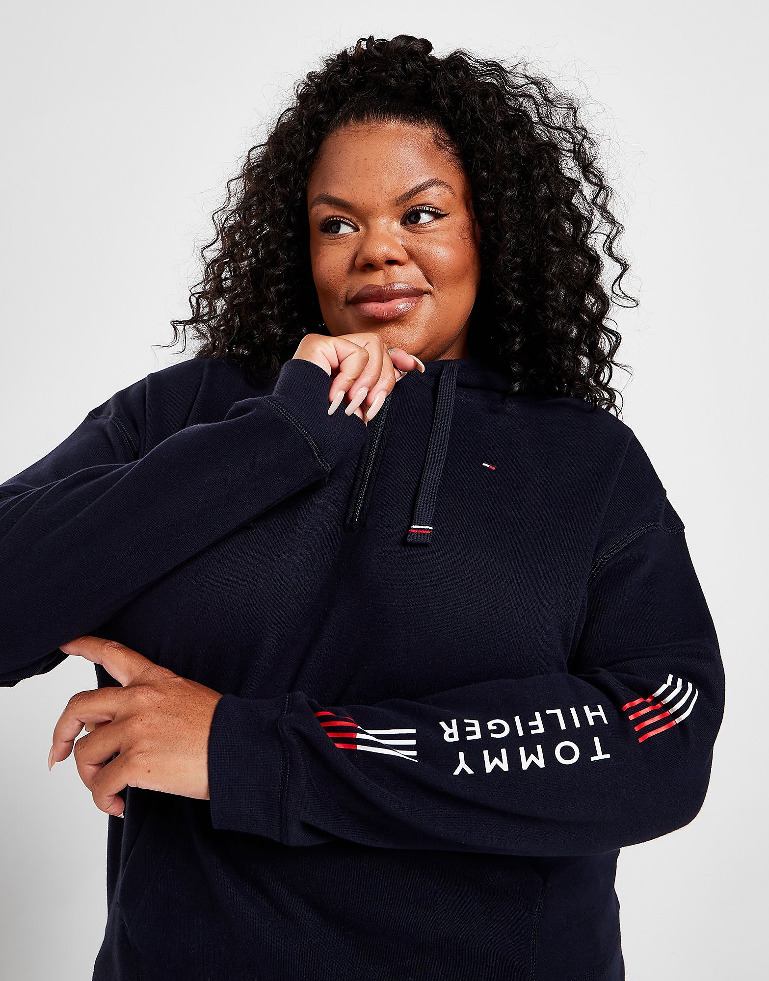

Tommy Hilfiger Logo Plus Size 1/2 Zip Hoodie - Navy - Womens, Navy