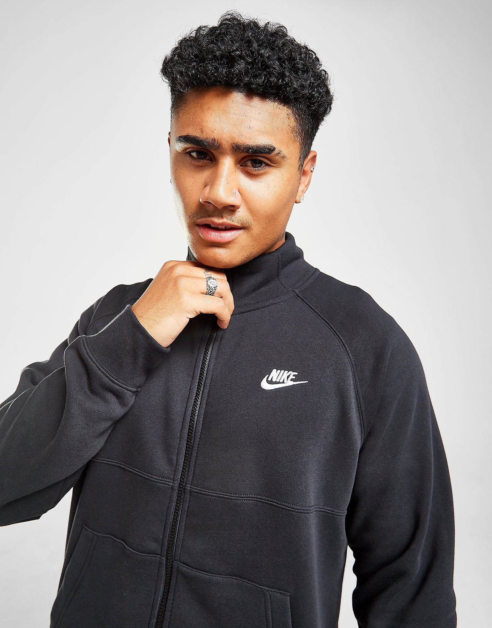 

Nike Chariot Full Zip Fleece Track Top - Black - Mens, Black