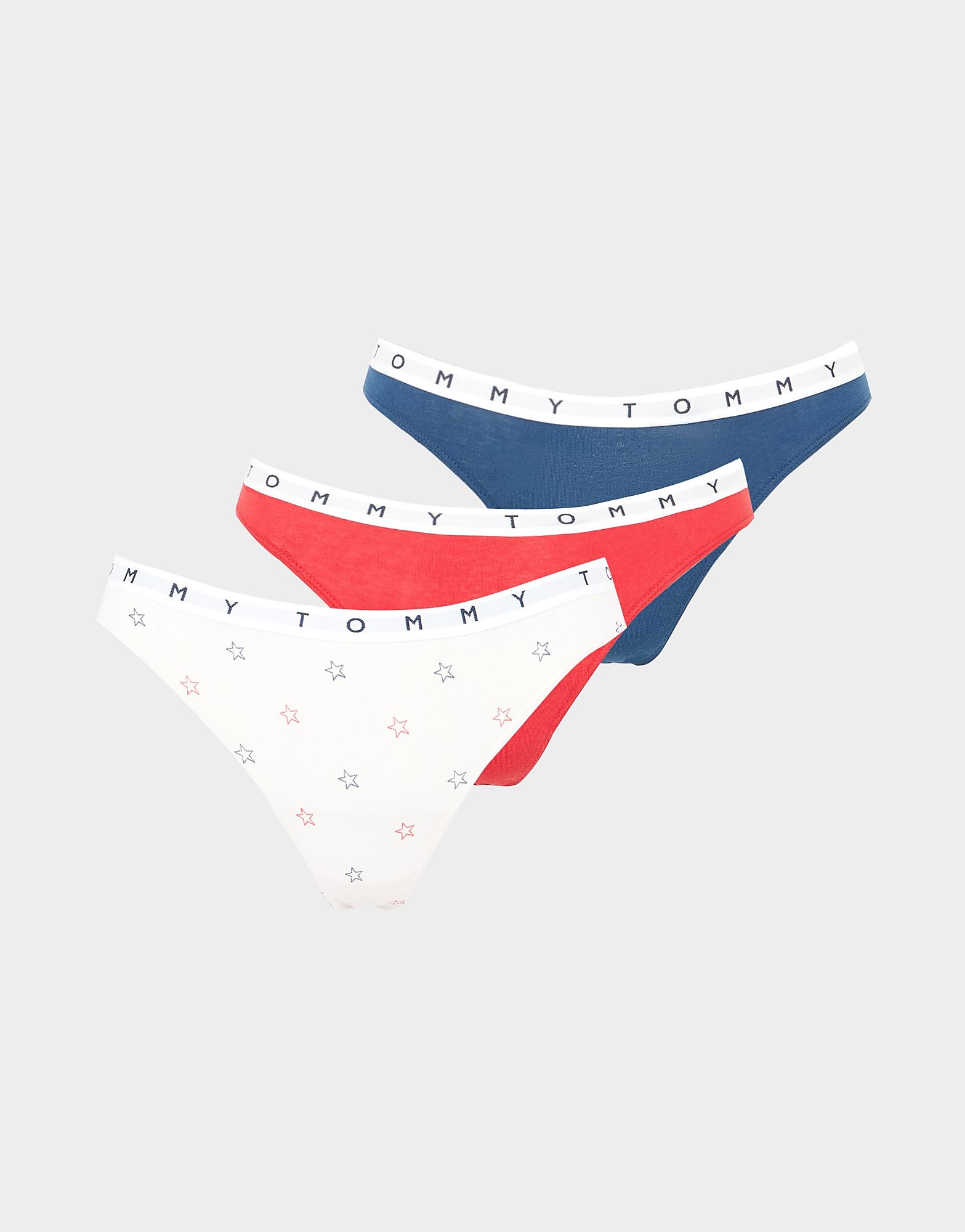 Tommy Hilfiger 3-Pack Print Thongs, Multifärgad