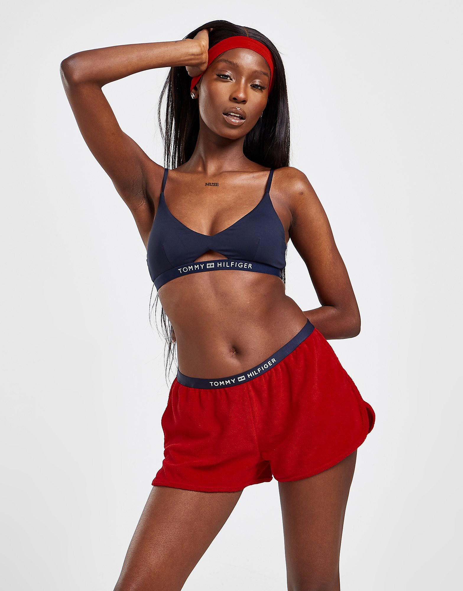 

Tommy Hilfiger Tape Towel Shorts - Red - Womens, Red