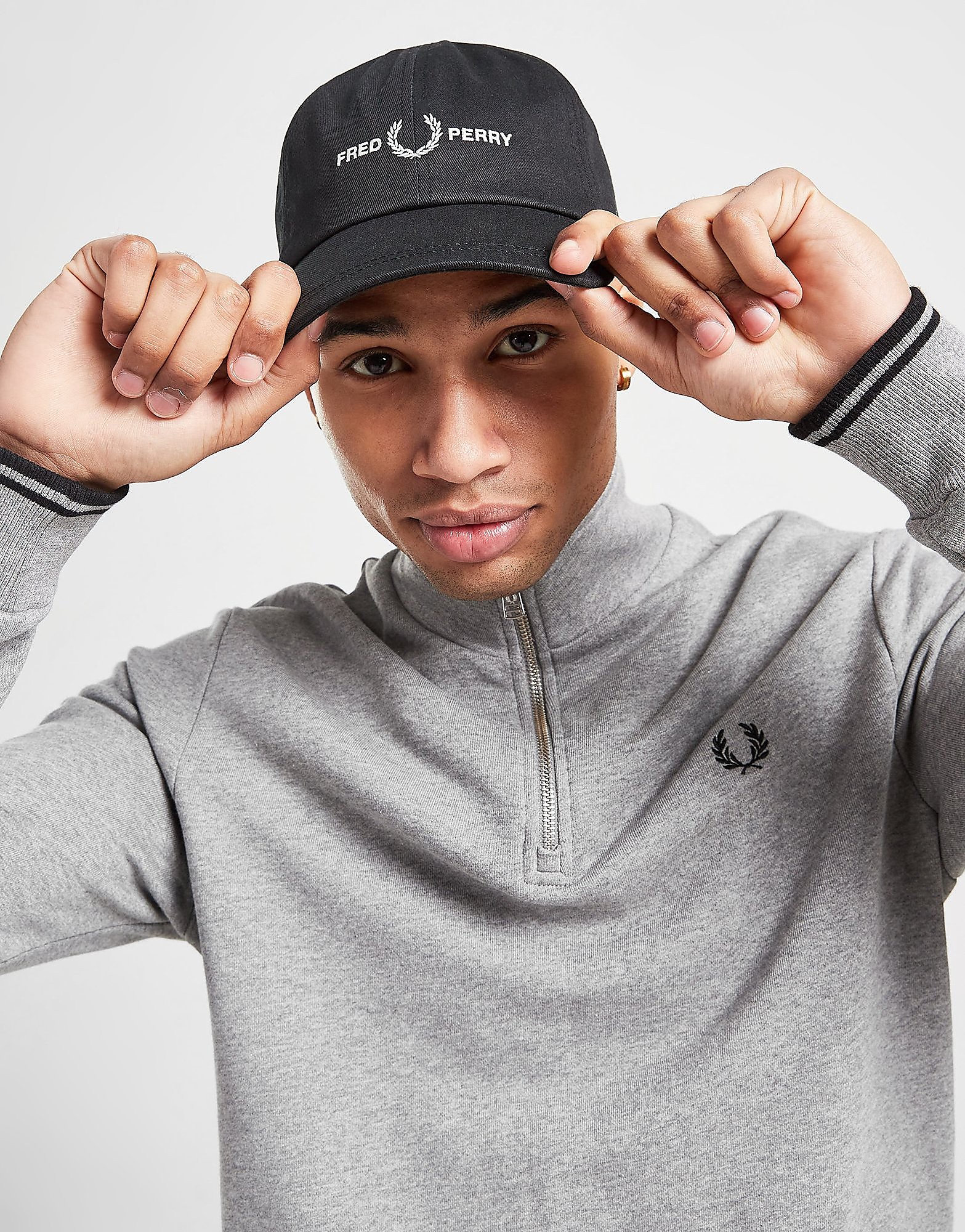 

Fred Perry Twill Cap - Black - Mens, Black