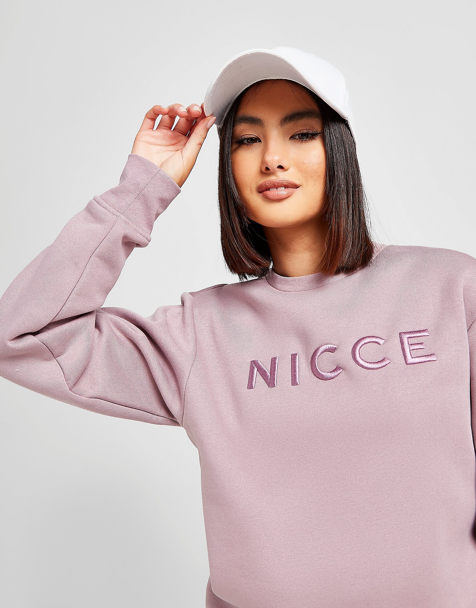 

Nicce Embroidered Logo Crew Neck Sweatshirt - Only at JD - Purple - Womens, Purple