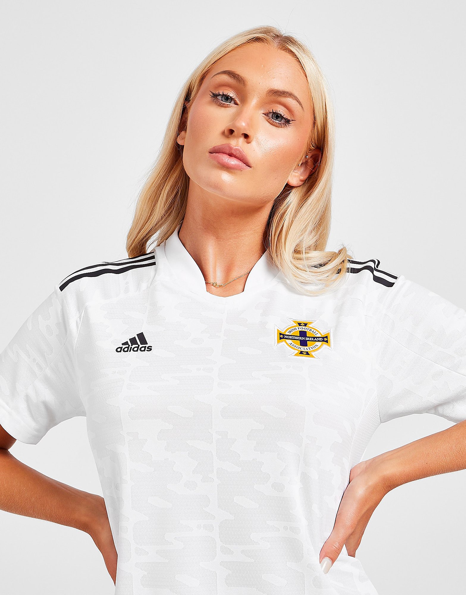 

adidas Northern Ireland WEC 2022 Away Shirt Women's - White/Black, White/Black