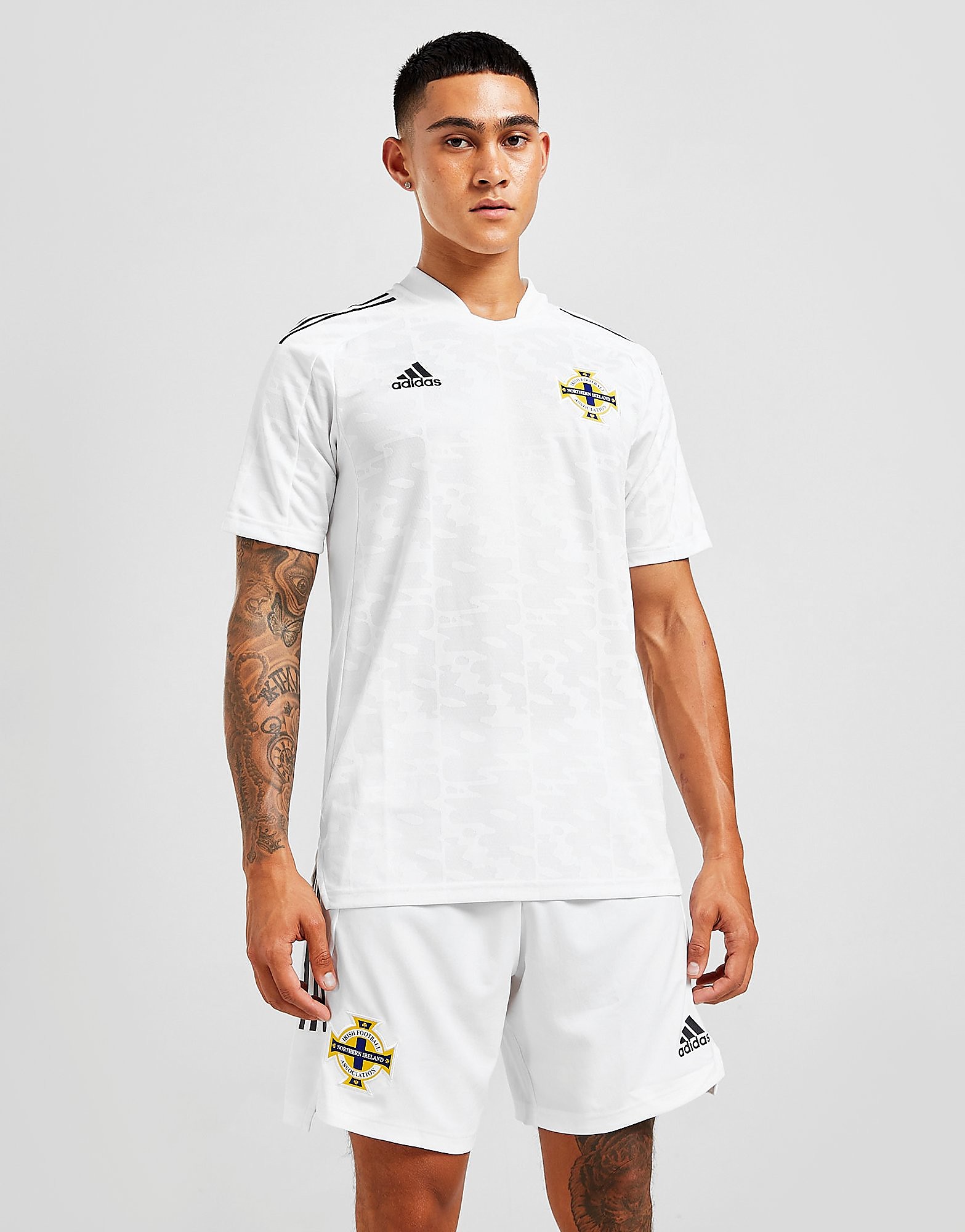 

adidas Northern Ireland WEC 2022 Away Shorts - White / Black - Mens, White / Black