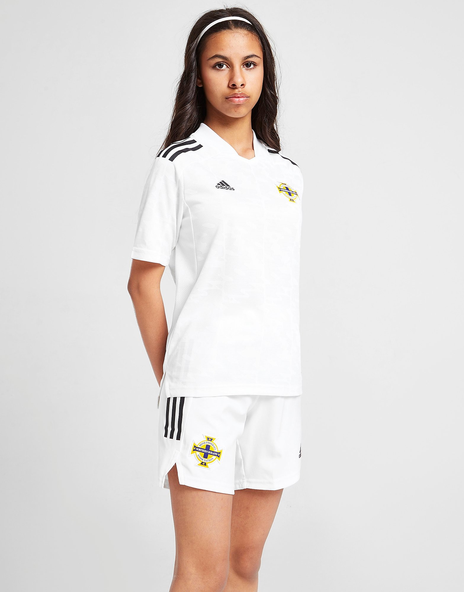 

adidas Northern Ireland WEC 2022 Away Shorts Junior - White / Black - Kids, White / Black