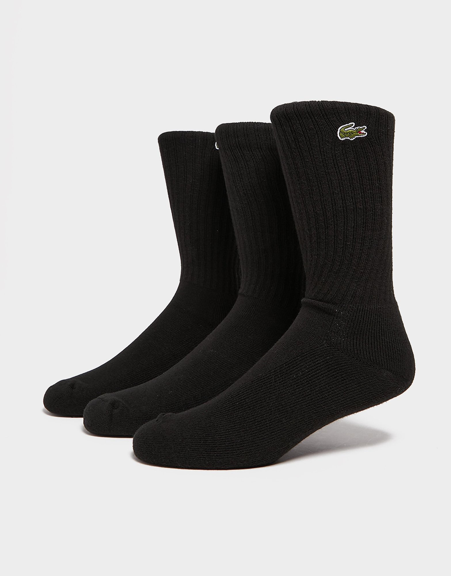 

Lacoste 3-Pack Crew Socks - Black - Mens, Black