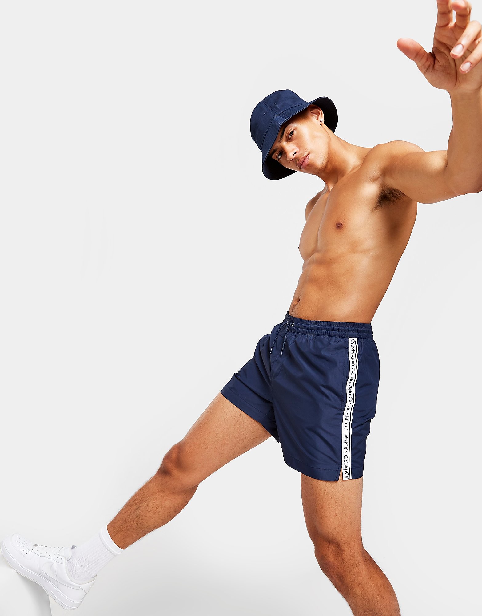 

Calvin Klein Tape Swim Shorts - Navy - Mens, Navy