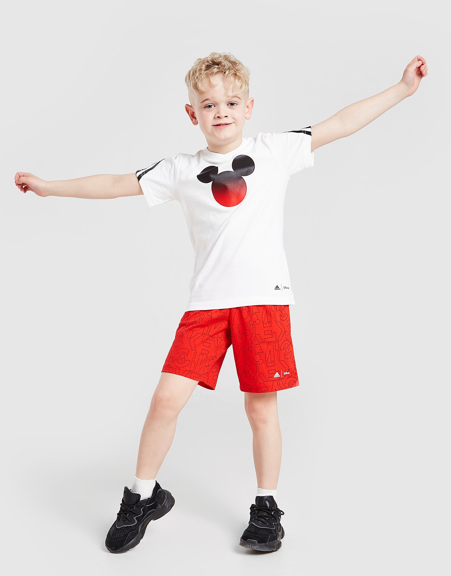 

adidas x Disney Mickey Mouse T-Shirt/Shorts Set Children - White / Vivid Red/Red - Kids, White / Vivid Red/Red