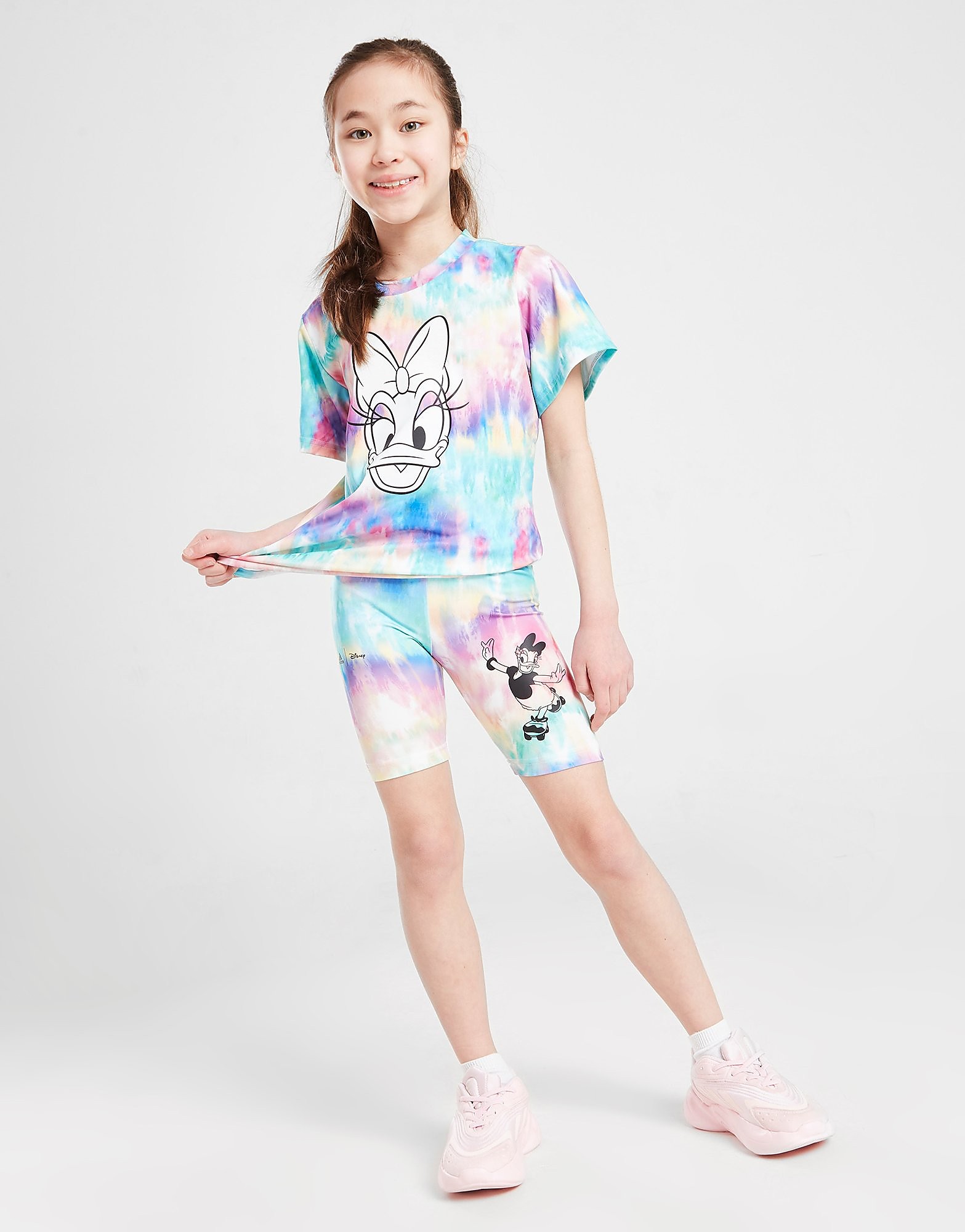 

adidas Girls' Daisy Duck Tie Dye Shorts Children - Semi Solar Pink / Purple Rush / Sky Rush - Kids, Semi Solar Pink / Purple Rush / Sky Rush
