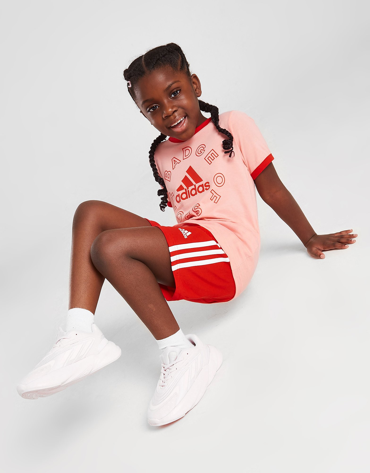 

adidas Girls' Circle T-Shirt & Shorts Set Children - Pink - Kids, Pink
